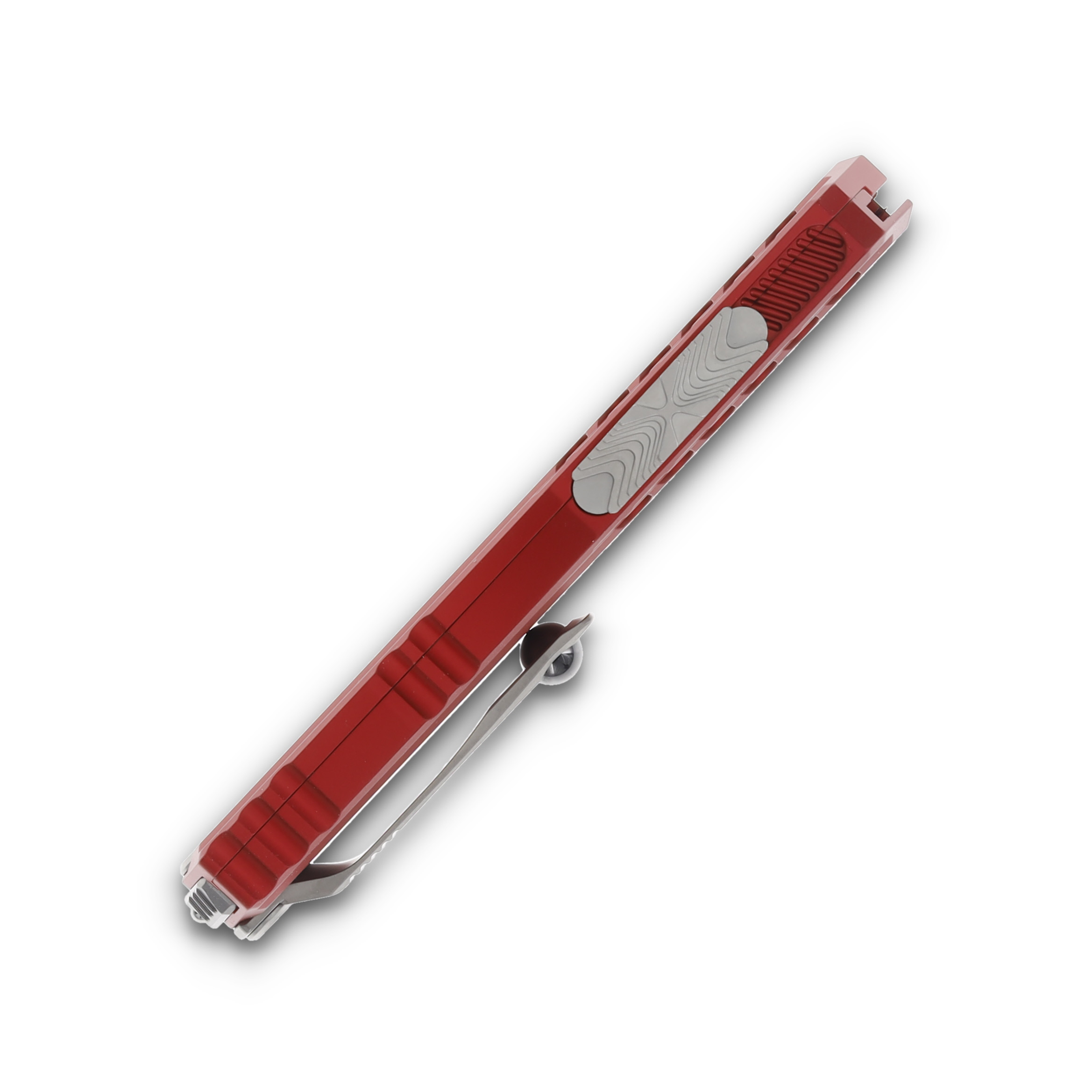 Microtech Cypher II D/E Red Stonewash Standard AUMT124210RD View 5