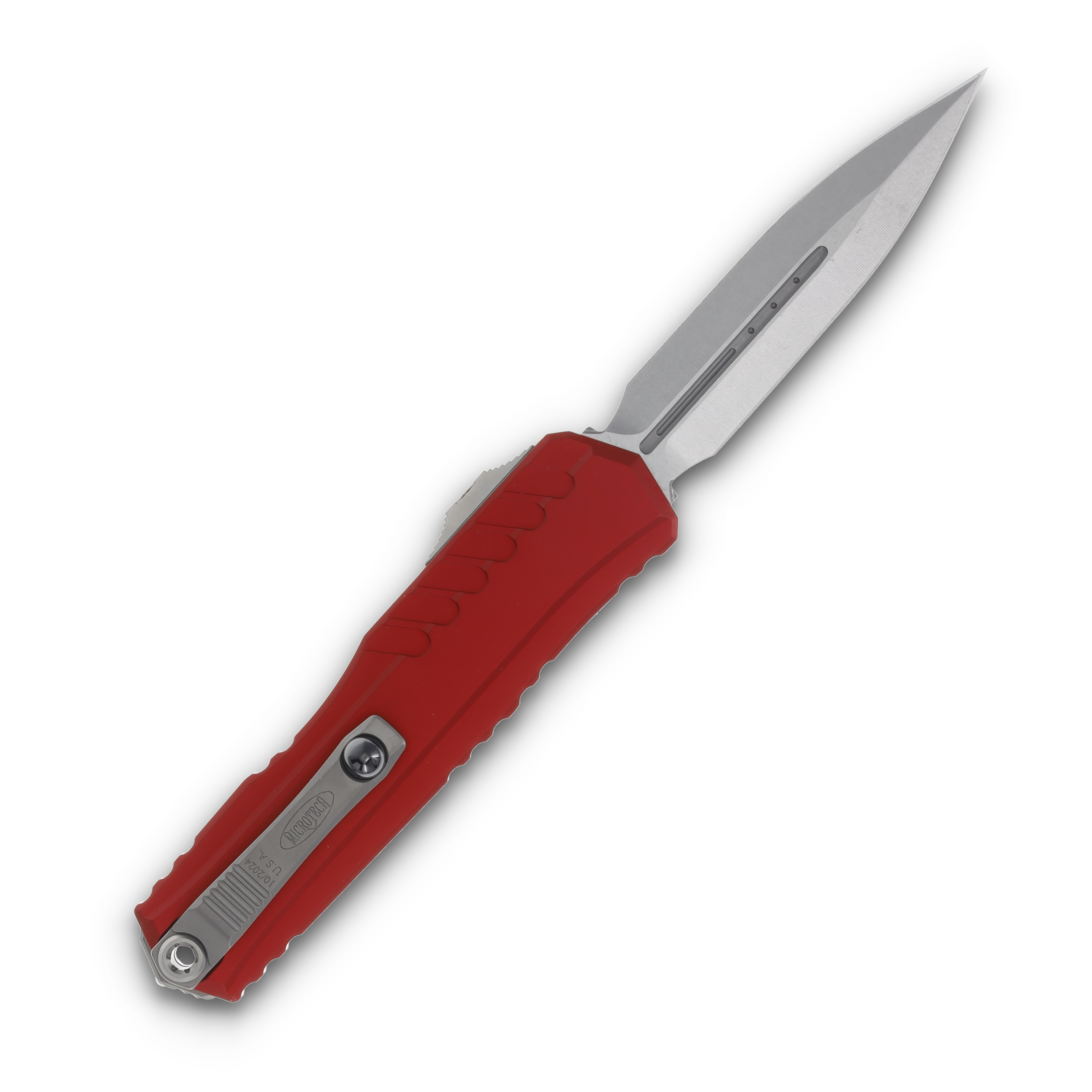Microtech Cypher II D/E Red Stonewash Standard AUMT124210RD View 2
