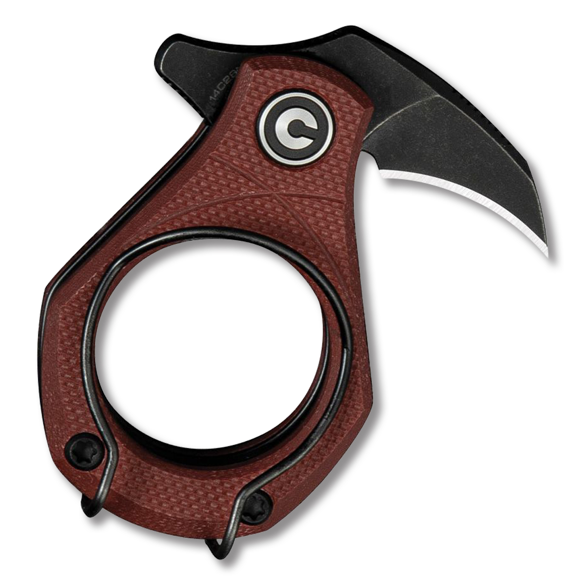 CIVIVI Pyrus Slipjoint Utility Knife Burgundy G10 Black Hawkbill Blade C23038-1 View 4