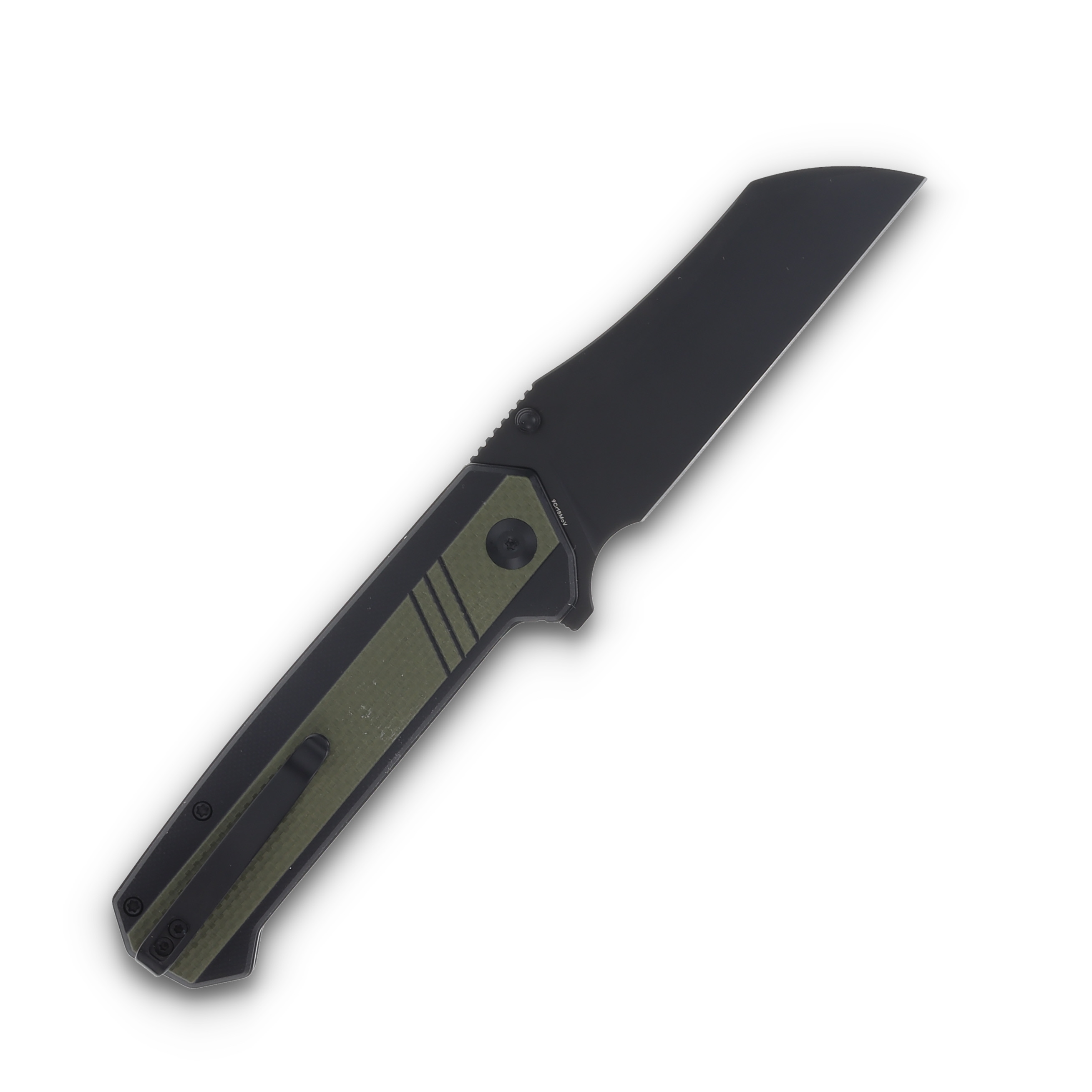 SENCUT Draxor Green and Black 3.7 Inch Plain Black Sheepsfoot S24035-2 View 2