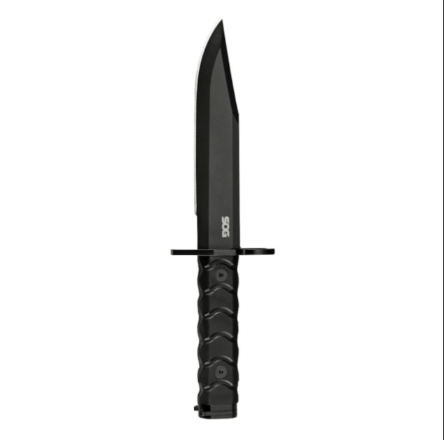 SOG BAR15D Fixed Blade Knife 7.1 Inch Plain Black PVD Clip Point SOG-BY1004-BX View 1
