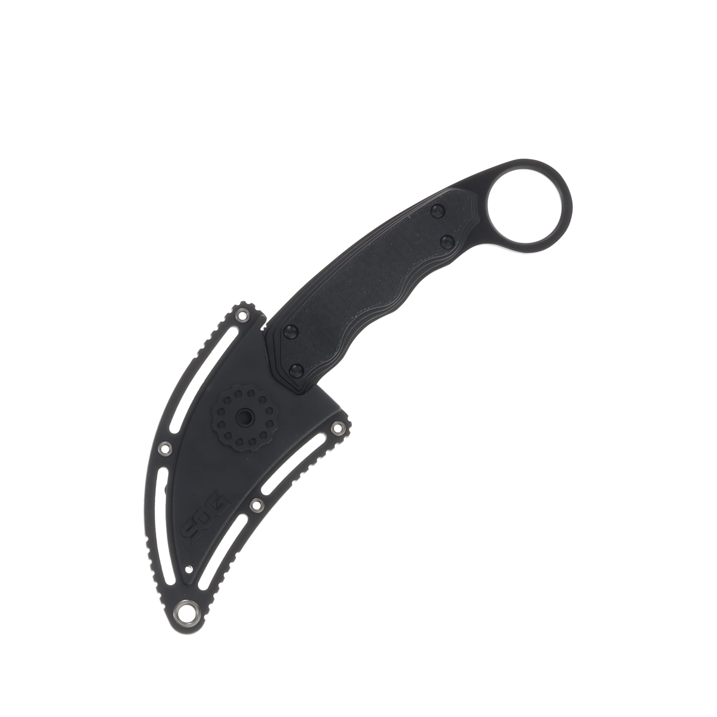 SOG Gambit Blackout Fixed Blade Knife 2.58in Plain Black Sheepsfoot SOG-GB1002-CP View 5