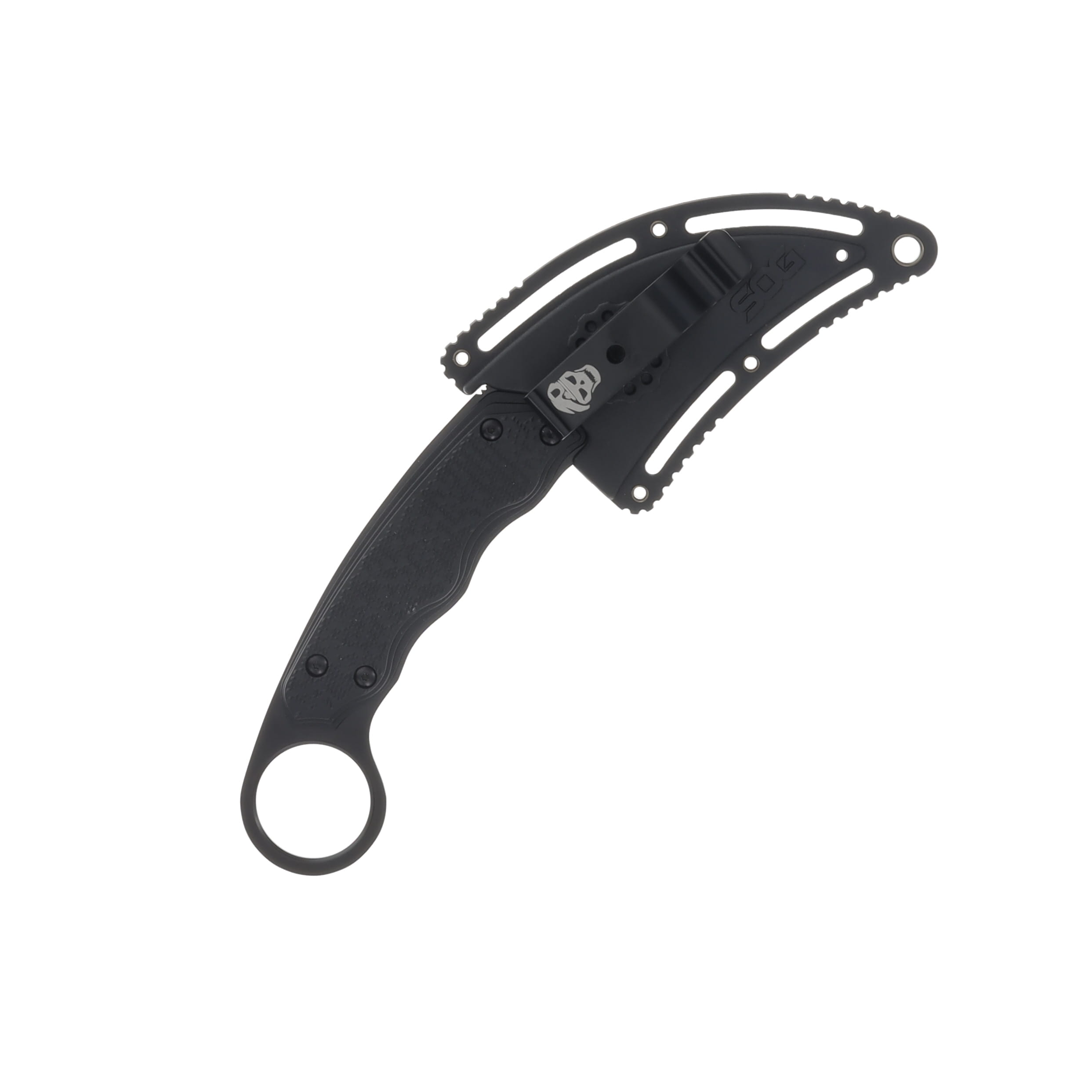 SOG Gambit Blackout Fixed Blade Knife 2.58in Plain Black Sheepsfoot SOG-GB1002-CP View 6