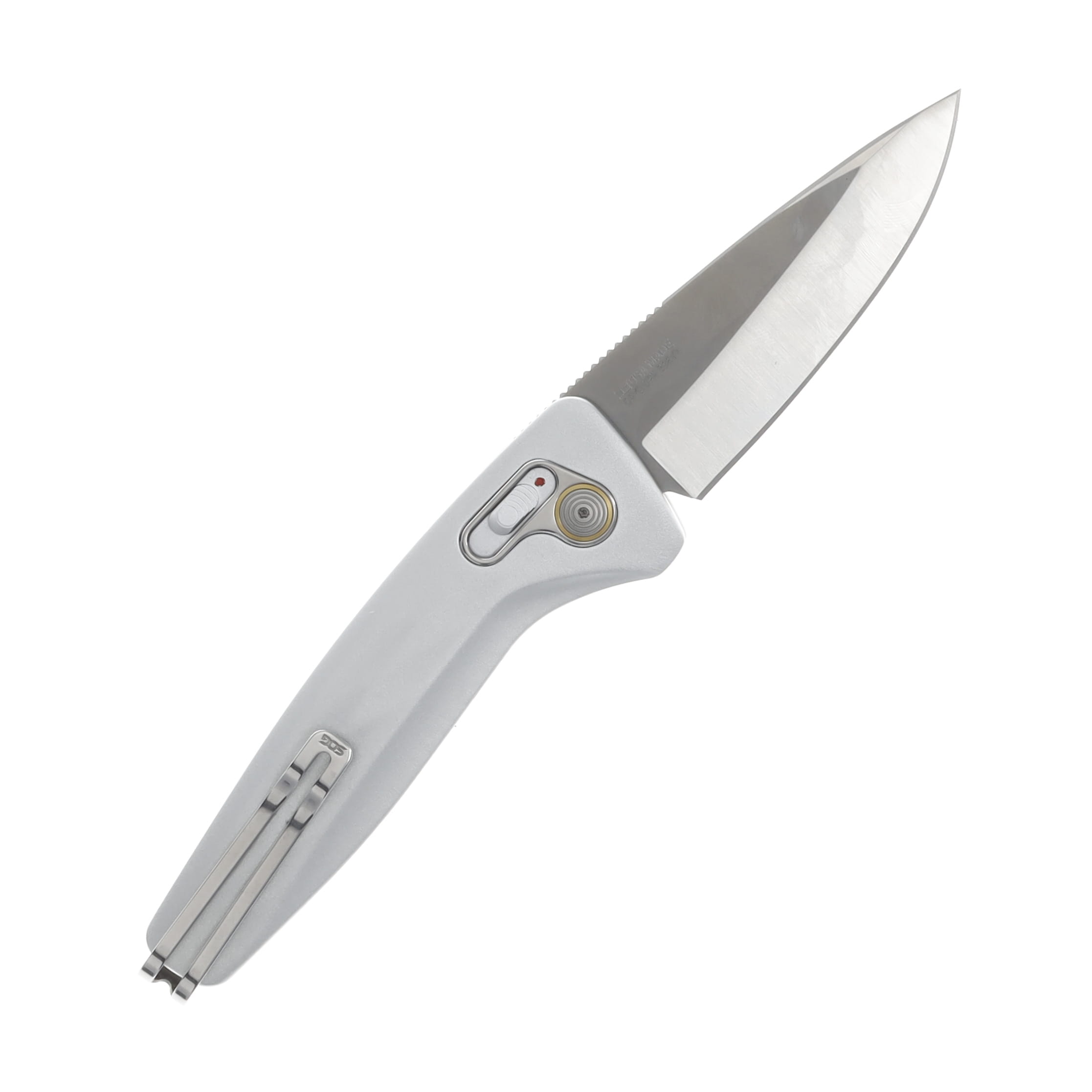 Sog One Zero AU OTS Auto Silver Chrome Aluminum Handle Cryo S35VN Drop Point Blade SOG-15-73-03-57 View 2
