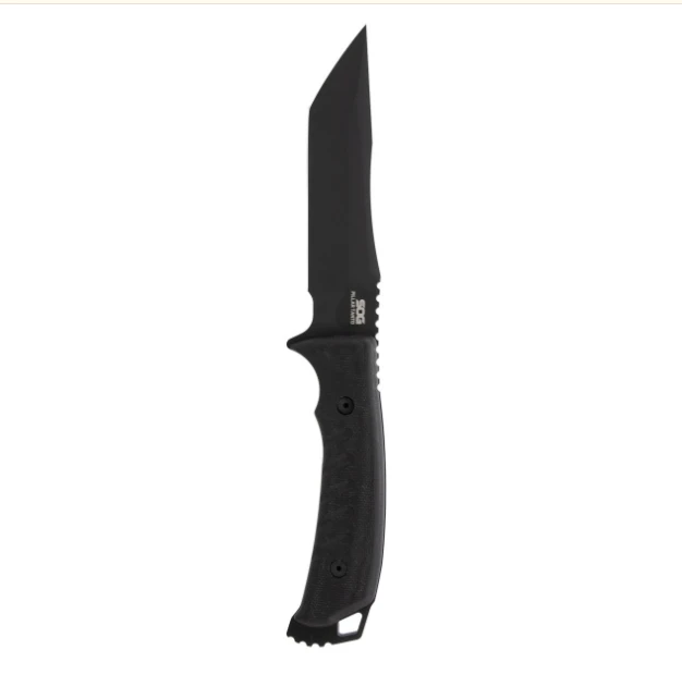 SOG Pillar Fixed Blade Knife 4.75in Plain Black PVC Tanto SOG-UF2001-BX View 1