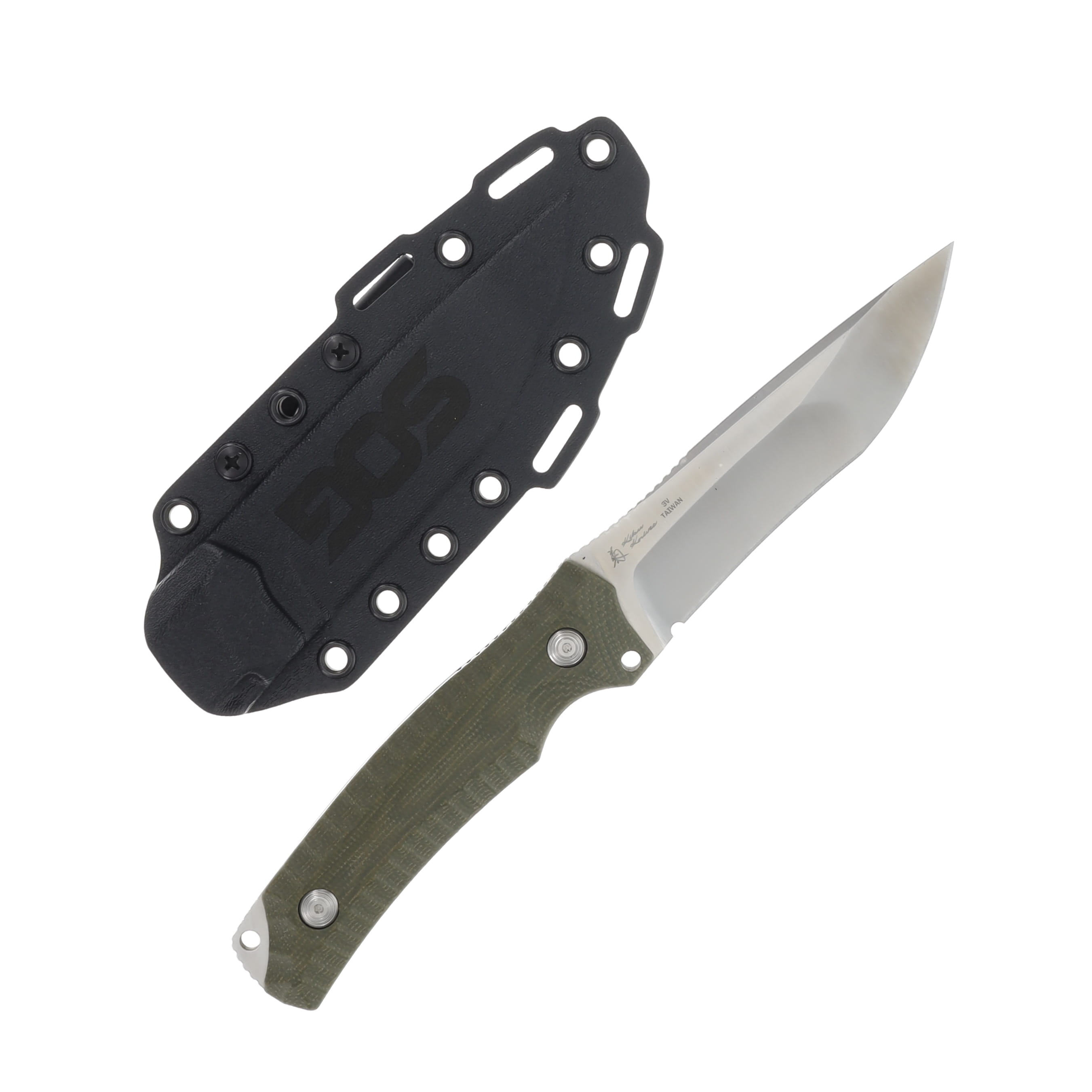 SOG Kiku FX Fixed Blade Knife 5 Inch Plain Satin Drop Point SOG-17-27-01-57 View 1