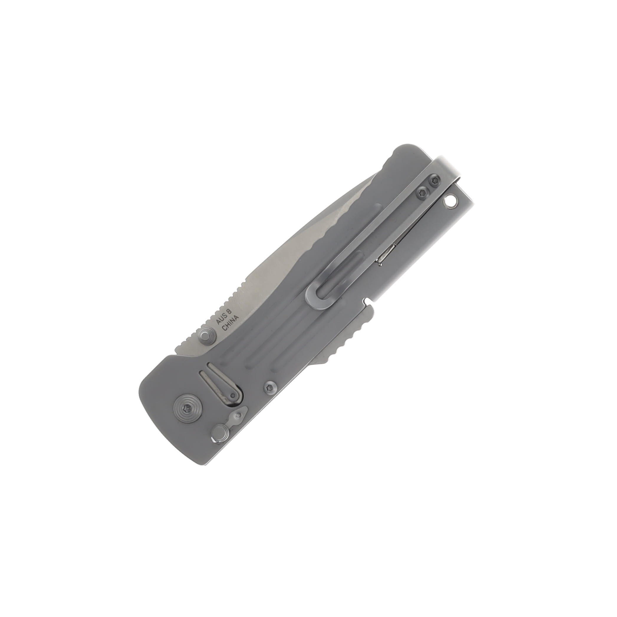 SOG SlimJim 2.0 Assisted Folding Knife Gray Steel 3.18in Satin Clip Point SOG-SJ41-CP View 4