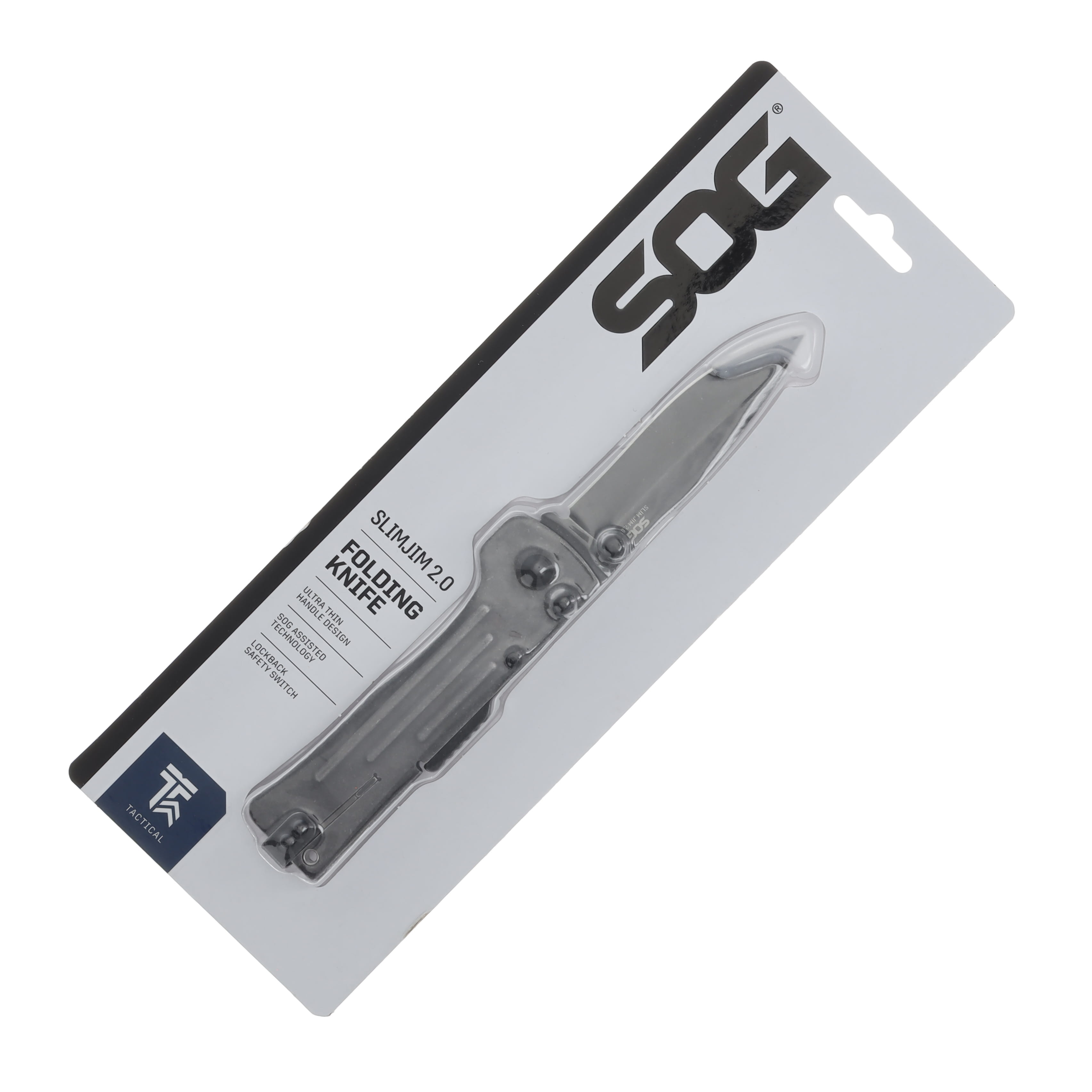 SOG Slim Jim 2.0 Assisted Folding Knife Black 3.18in Plain Clip Point SOG-SJ42-CP View 6