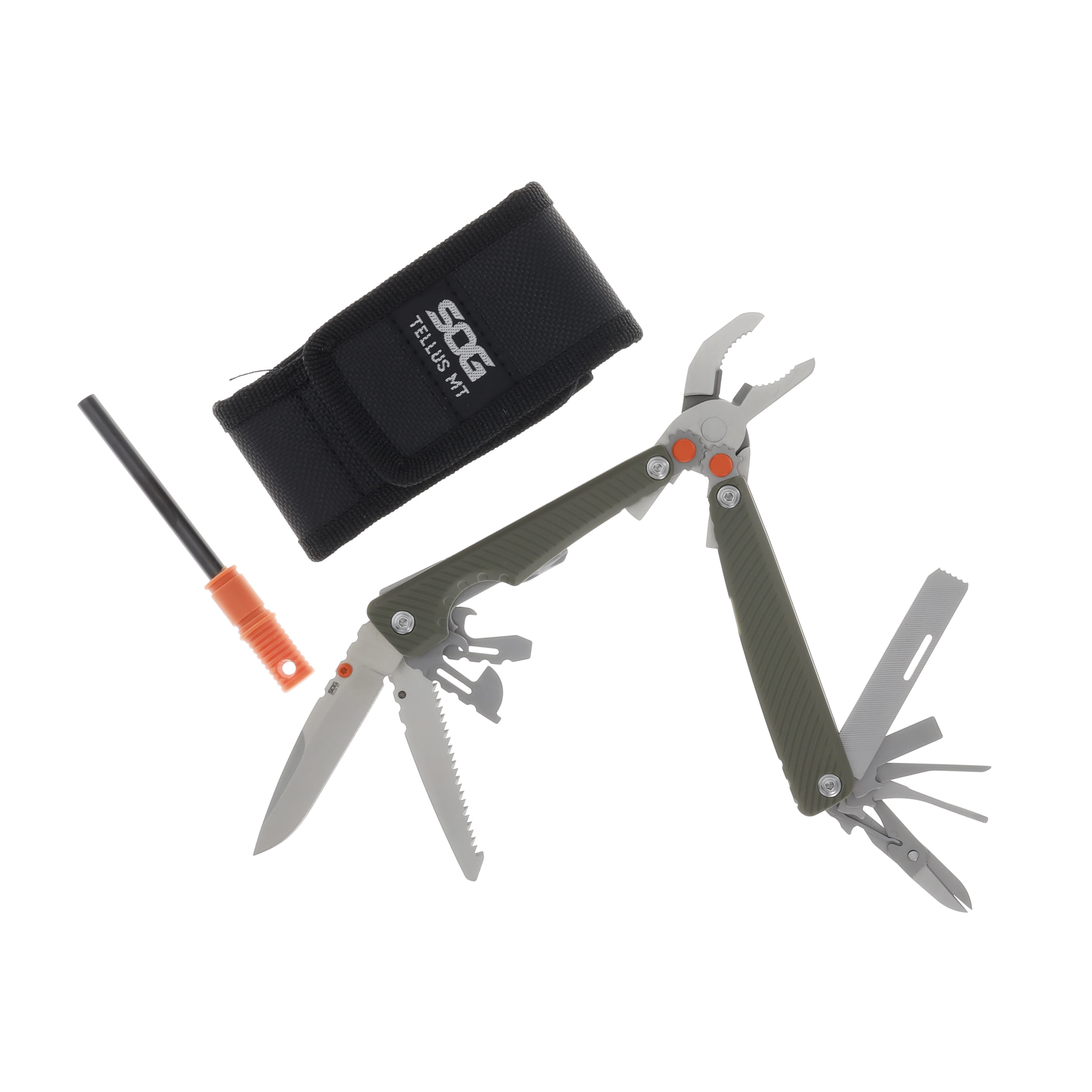 Sog Tellus MT Green G-10 Handle Satin Stainless Blades SOG-29-06-01-41 View 1