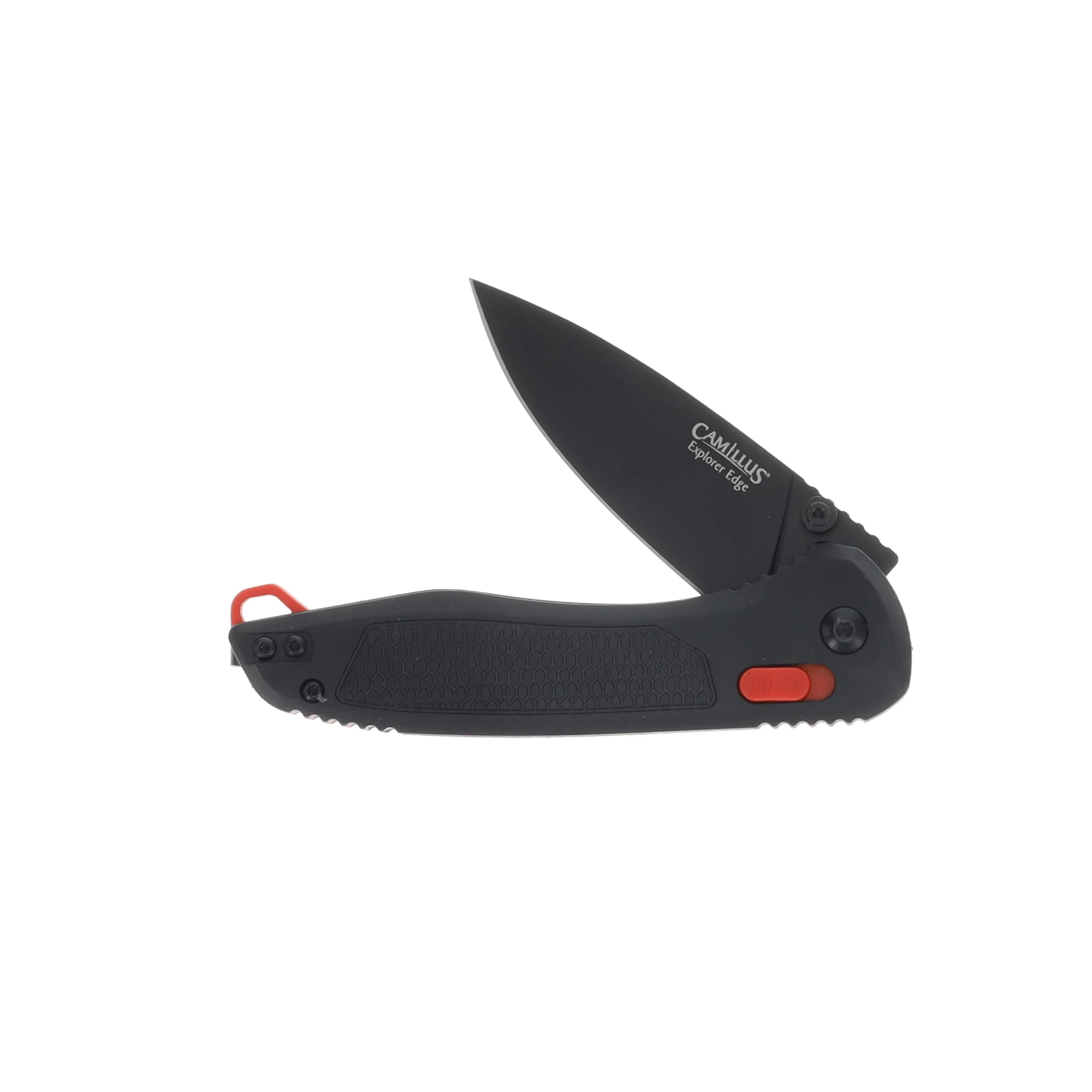 Camillus Explorer Edge Folding Knife Black Nylon Glass Fiber Handle Black Coated 3Cr13 3In. Drop Point Blade CAM-21009 View 3