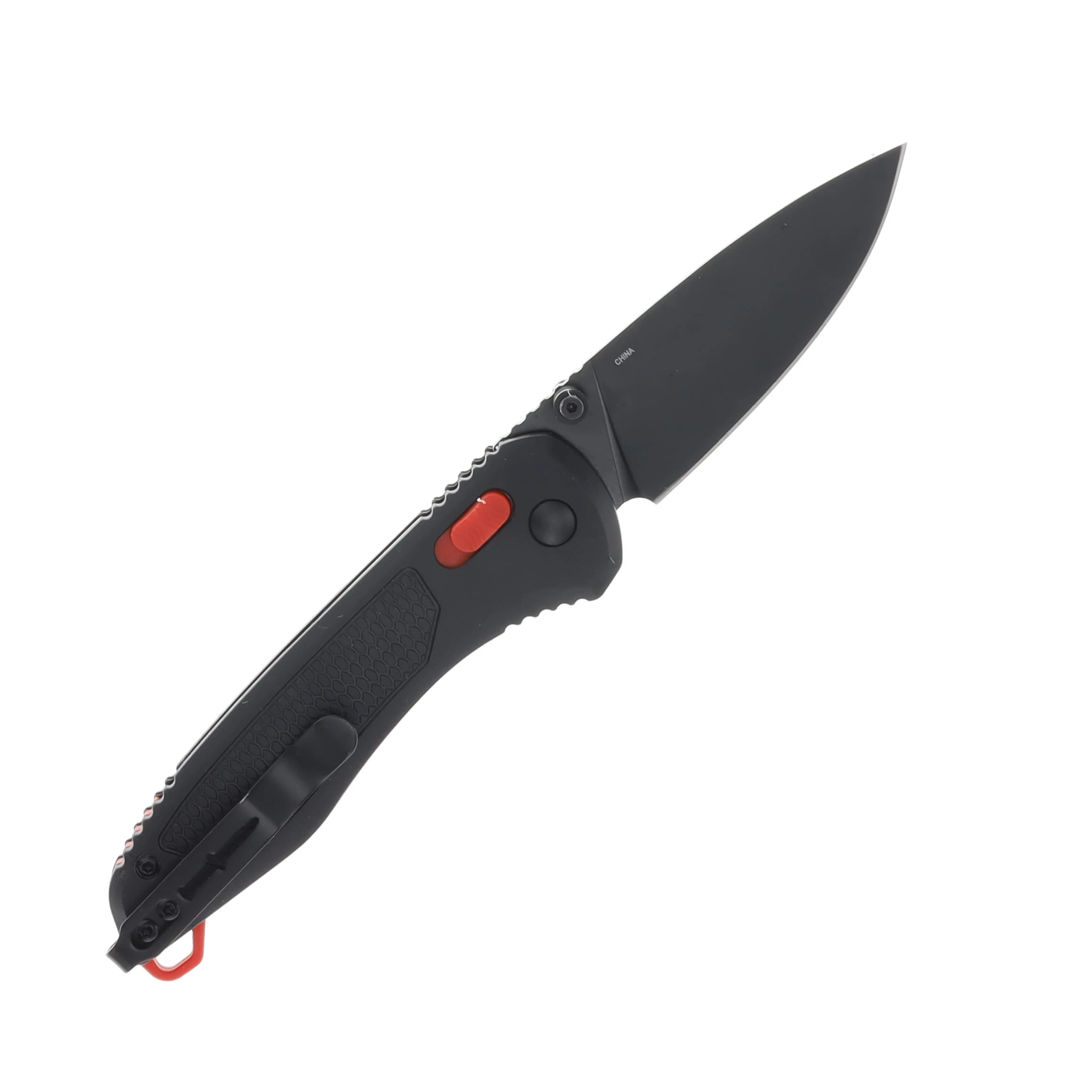 Camillus Explorer Edge Folding Knife Black Nylon Glass Fiber Handle Black Coated 3Cr13 3In. Drop Point Blade CAM-21009 View 2