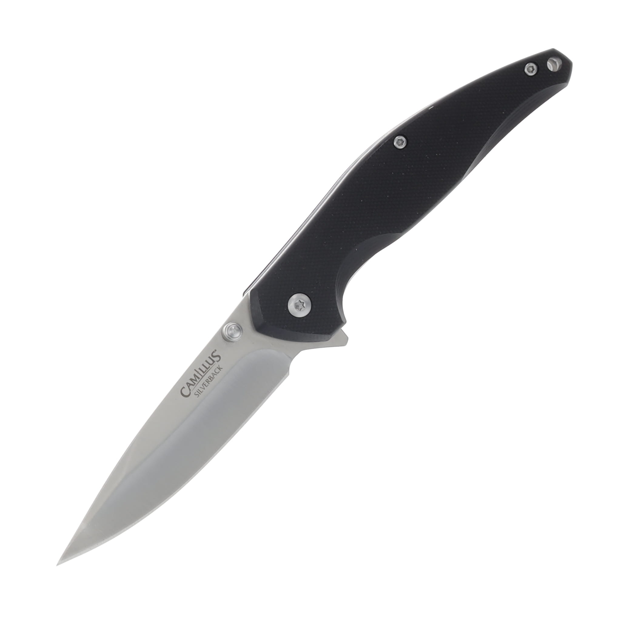 Camillus Silverback Folding Knife Black G-10 Handle Satin 3Cr13 3In Drop Point Blade CAM-21012 View 1
