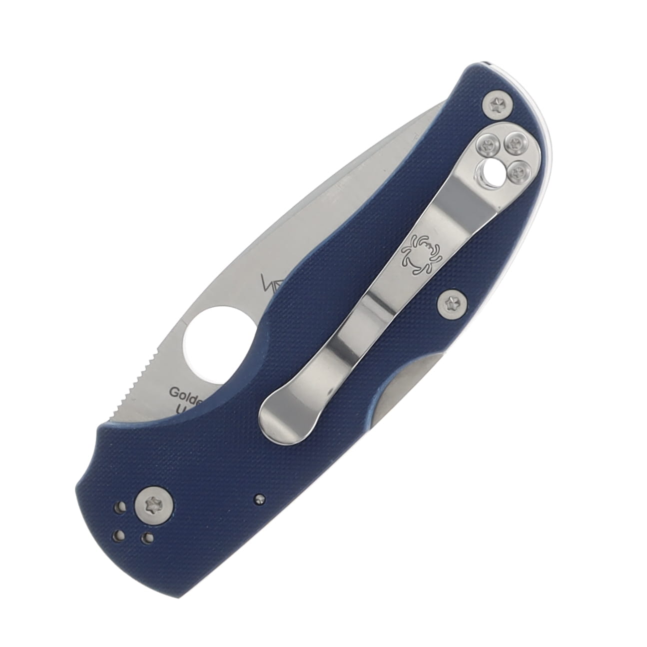 Spyderco Native 5 Cobalt Blue G10 Folding Knife 2.95in Satin Plain Blade SPC41GPCBL5 View 2