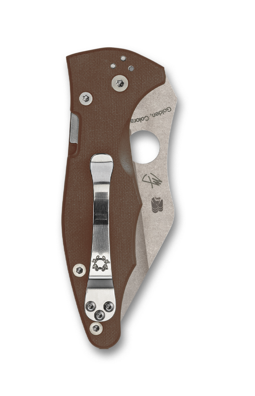 Spyderco Yojimbo 2 Sprint Run Brown G10 Folding Knife 3.2in CPM 15V Blade SPC85GPBN15V2 View 3