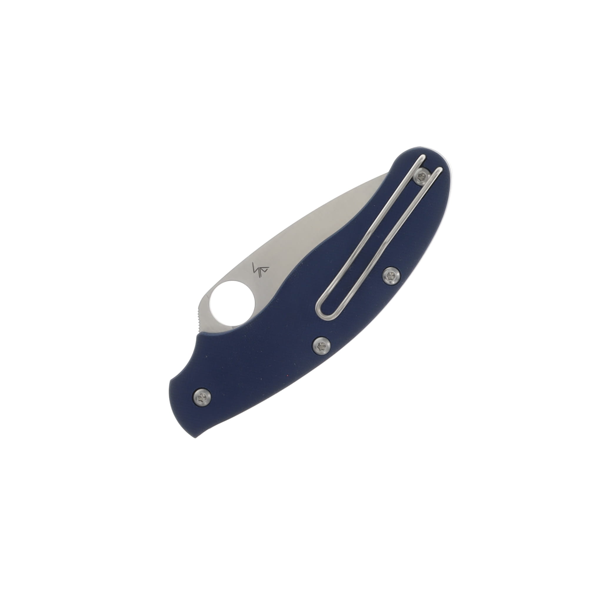 Spyderco Uk Penknife Cobalt Blue G-10 2.95in Satin Plain Leaf Blade SPC94GPCBL View 3