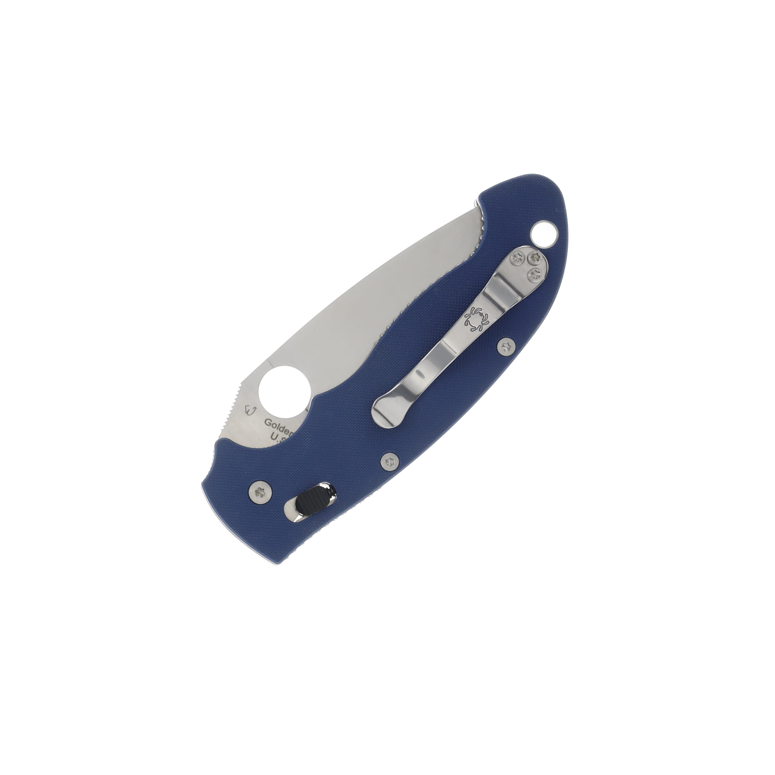 Spyderco Manix 2 XL Cobalt Blue G-10 3.85in Plain Satin Leaf Blade SPC95GPCBL2 View 2