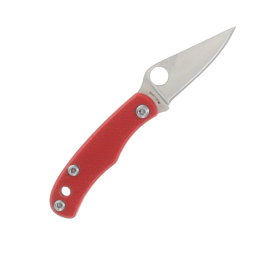 Spyderco Bug Red G-10 Folding Knife 1.27in Satin Blade SPC133GRDP View 2