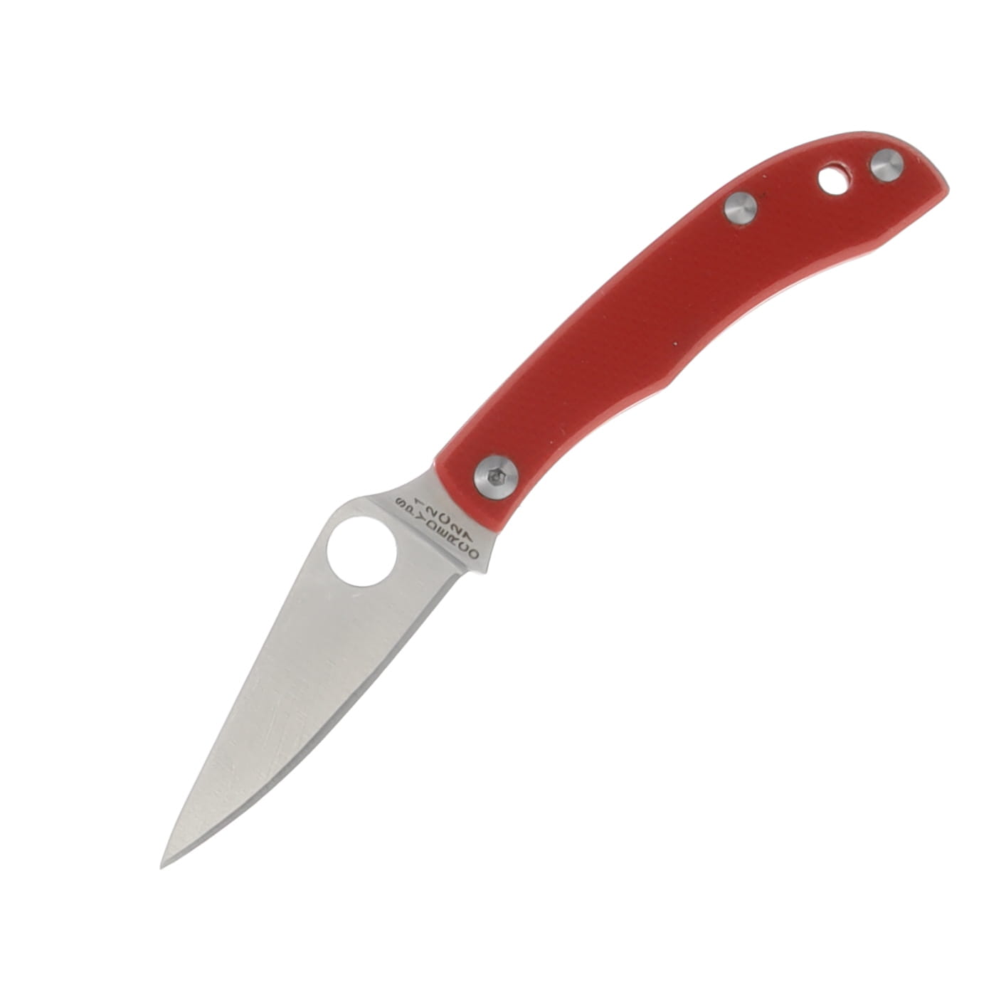 Spyderco Honeybee Folding Knife Red G-10 1.68" Satin Drop Point SPC137GRDP View 1