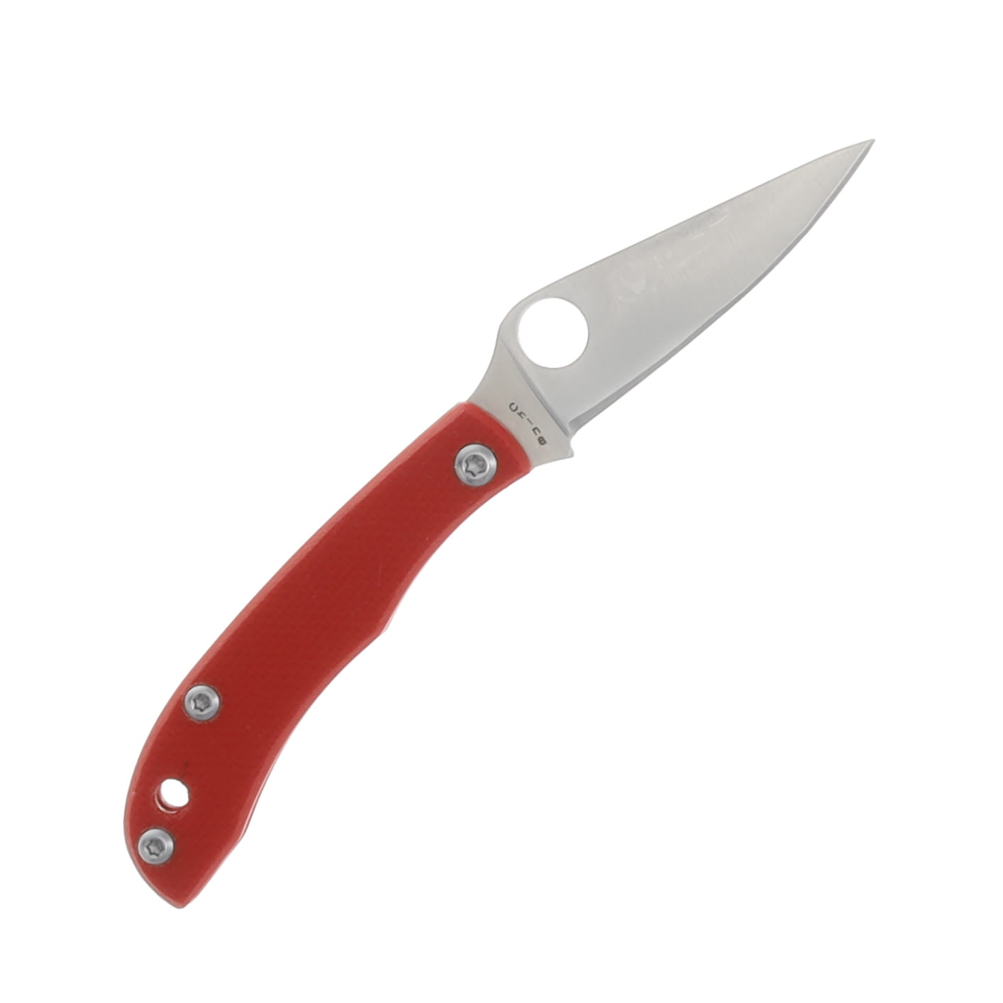 Spyderco Honeybee Folding Knife Red G-10 1.68" Satin Drop Point SPC137GRDP View 2
