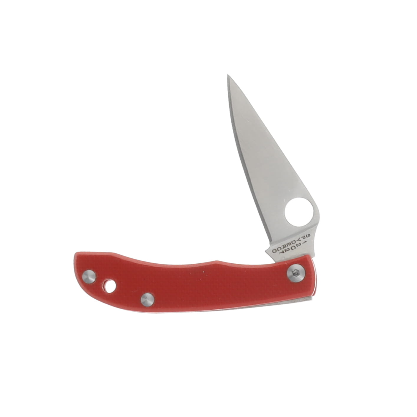 Spyderco Honeybee Folding Knife Red G-10 1.68" Satin Drop Point SPC137GRDP View 3