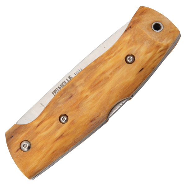Helle Bleja Folding Knife Curly Birch Handle Triple Laminated 12C27 Blade W/Sheath HF200625 View 3