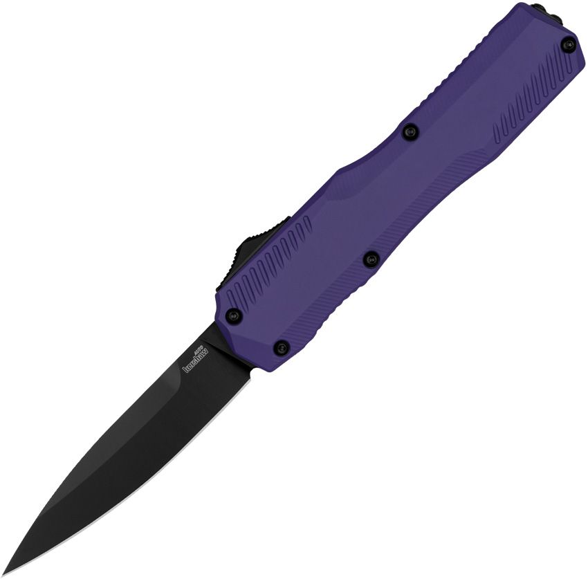 Kershaw Livewire Out The Front Automatic Purple Aluminum 3.3” Black Spear Pt. AUKS9000PURBLK View 1