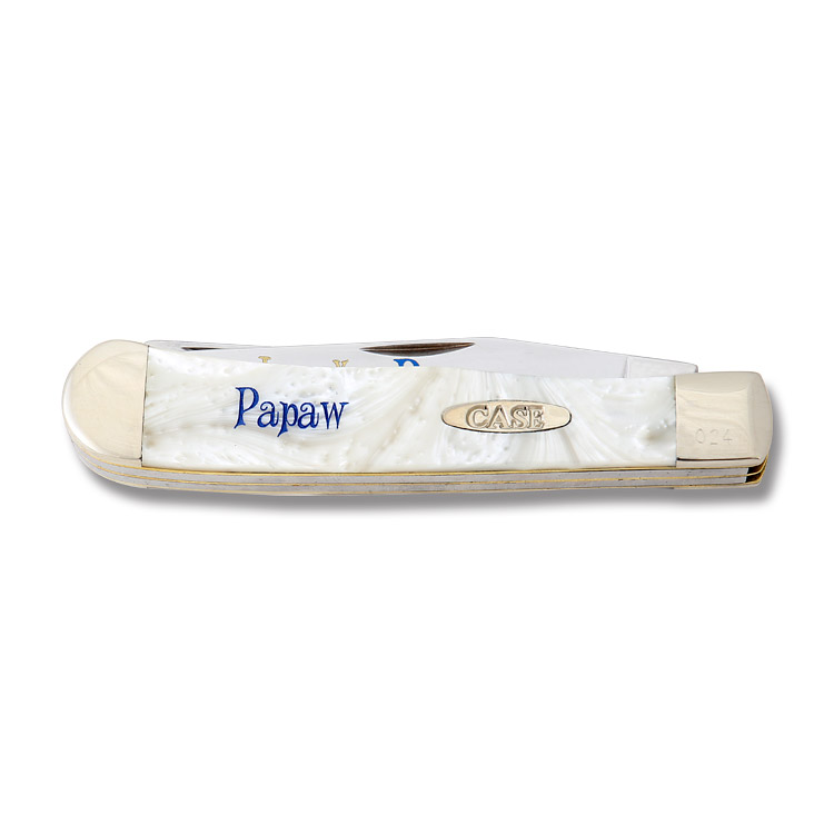 Case XX Love You Papaw Heavenly Pearl Corelon Trapper Folding Knife CAHPLYP View 2