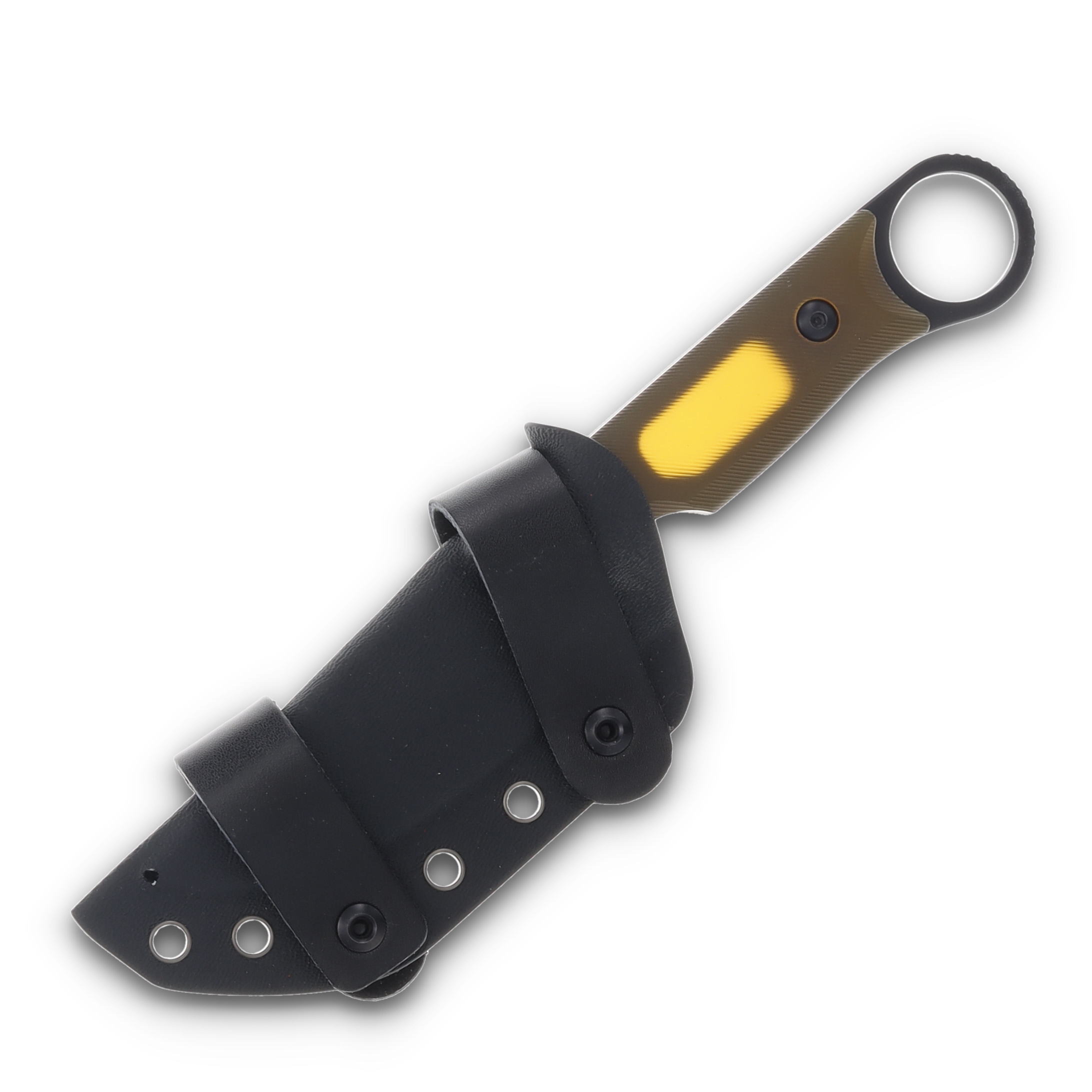 Kizer Cabox Fixed Blade Knife Yellow 3.36 Inch Plain Black Drop Point 1048A6 View 7