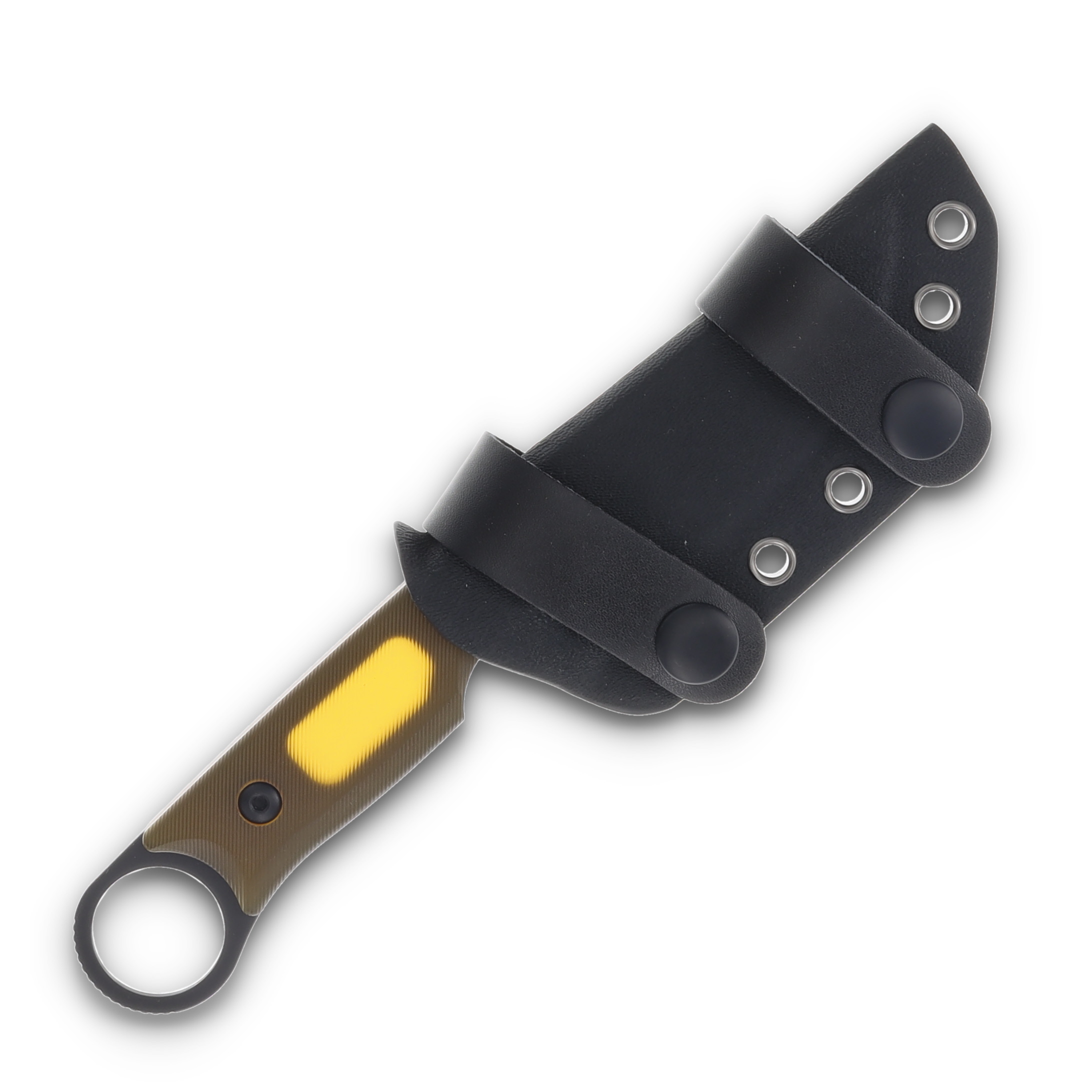 Kizer Cabox Fixed Blade Knife Yellow 3.36 Inch Plain Black Drop Point 1048A6 View 8