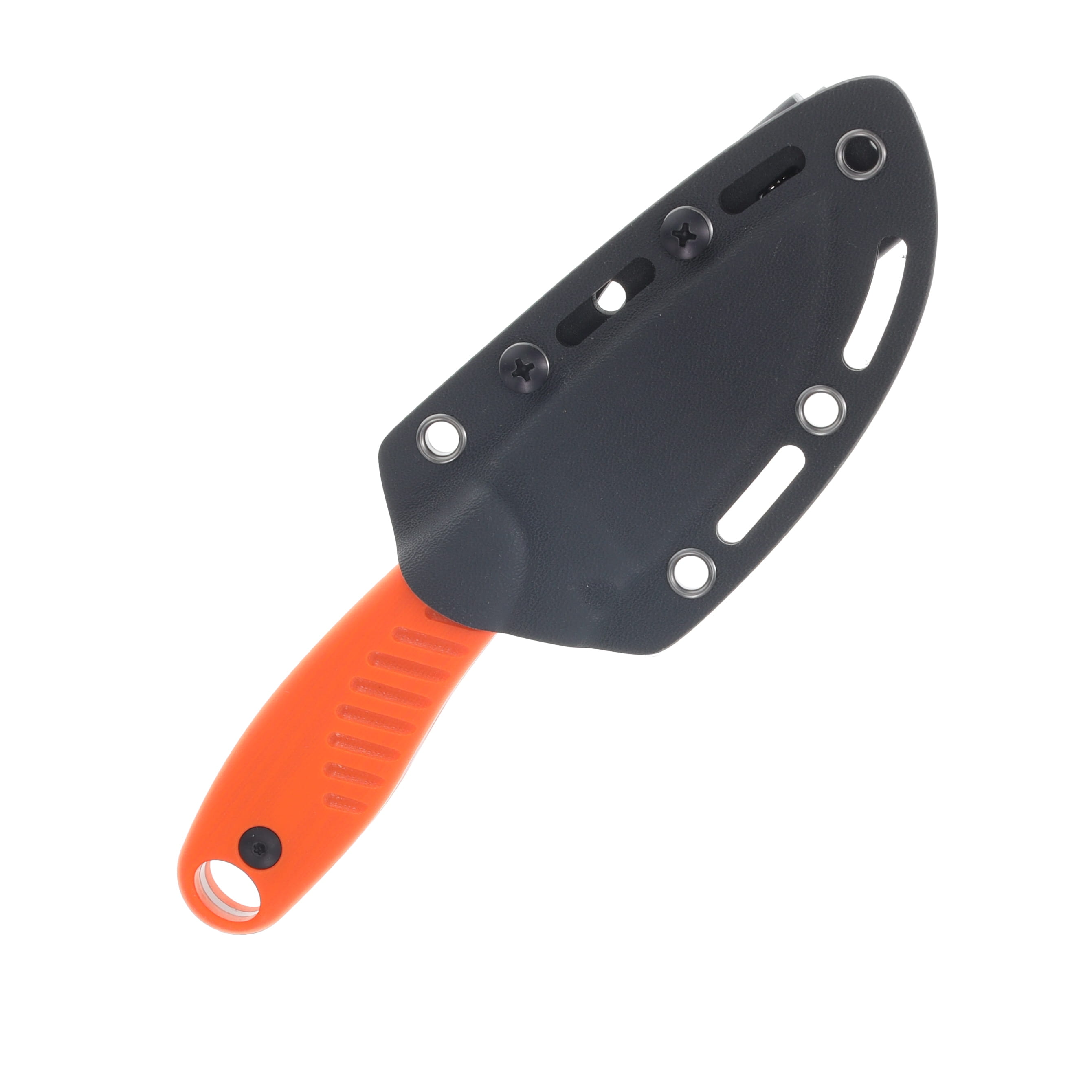 Kizer Hare Fixed Blade Knife Orange 3.14in Plain Gray PVD Drop Point 1077A1 View 3