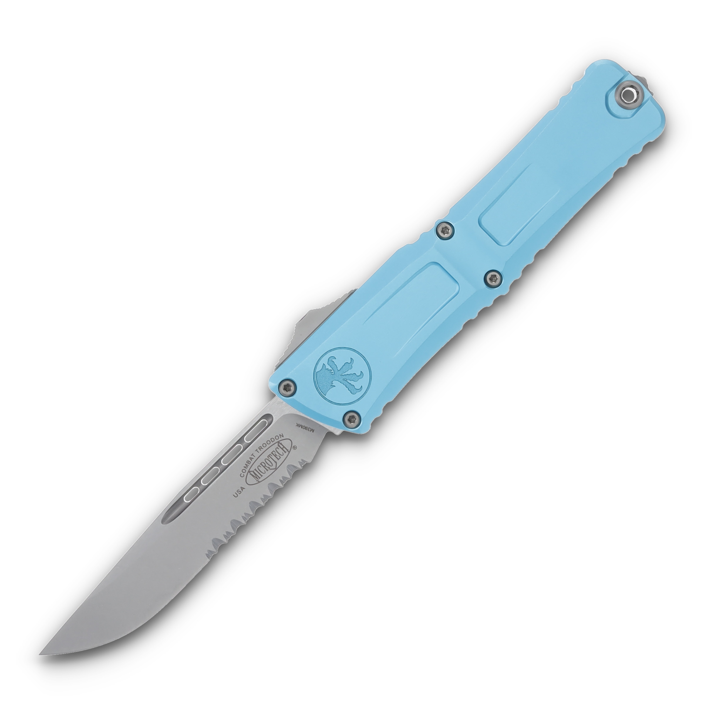 Microtech Combat Troodon Gen III S/E Stonewash Partially Serrated Turquoise AUMT114311TQ View 1