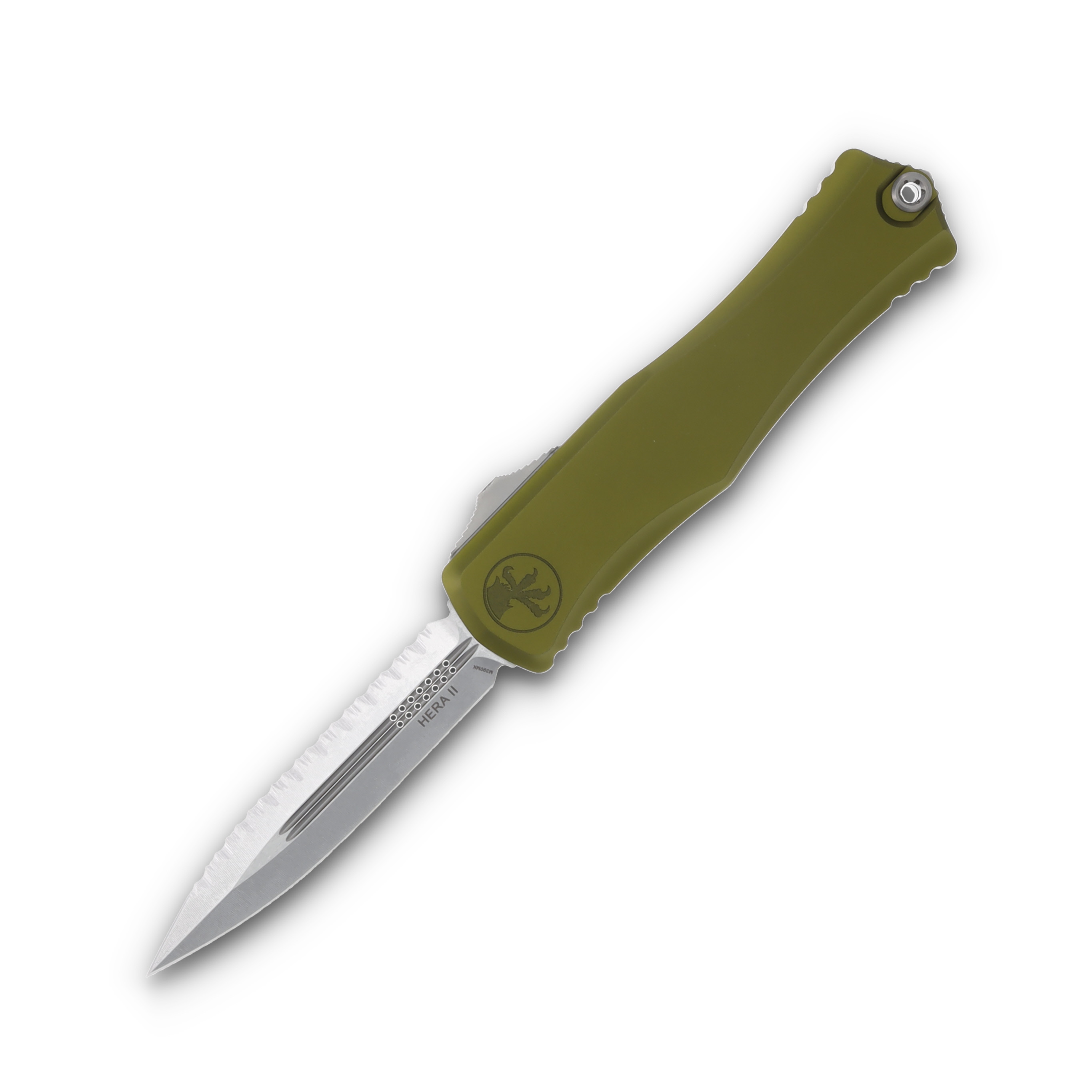 Microtech Hera II D/E Stonewash Standard OD Green Aluminum AUMT170210OD View 1