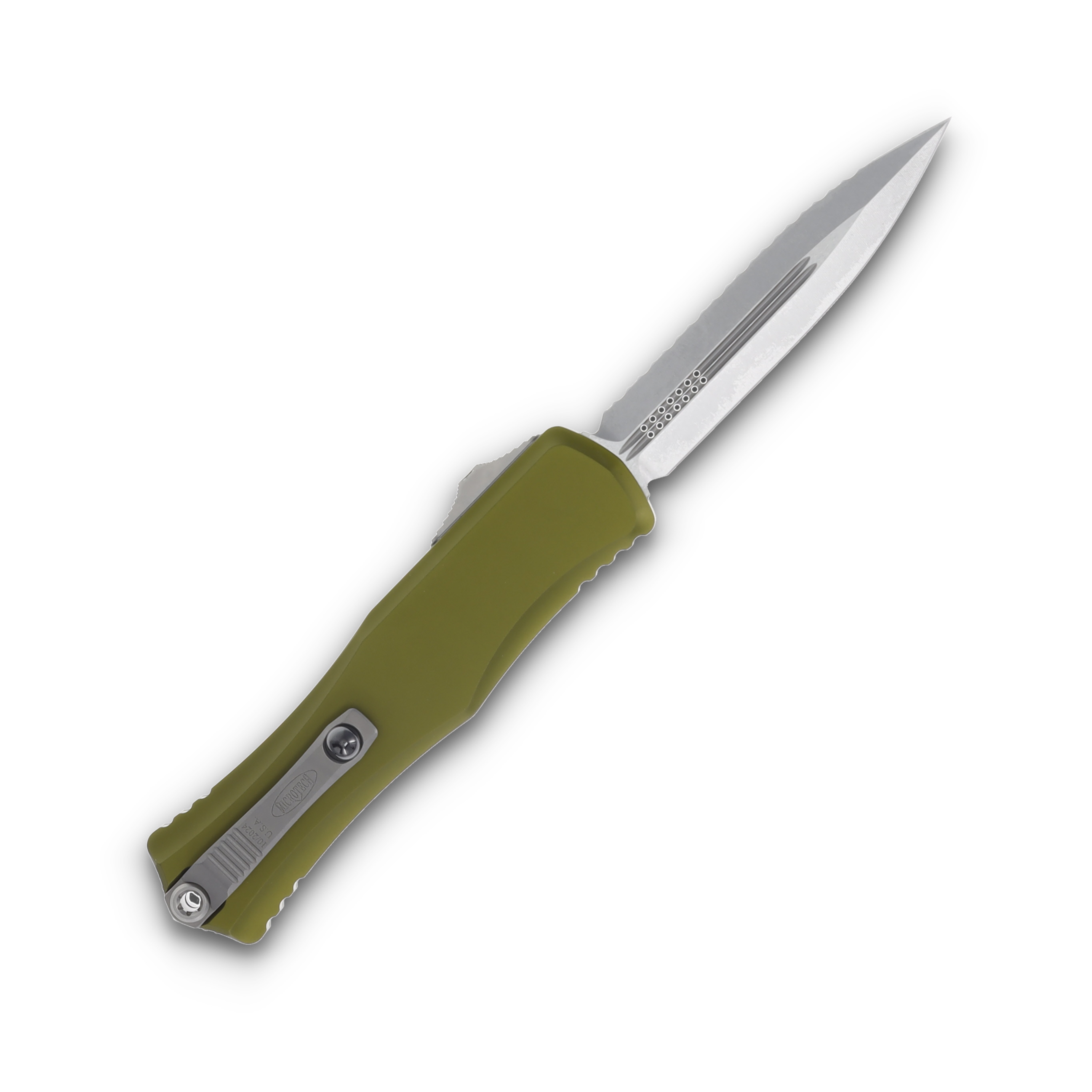 Microtech Hera II D/E Stonewash Standard OD Green Aluminum AUMT170210OD View 2