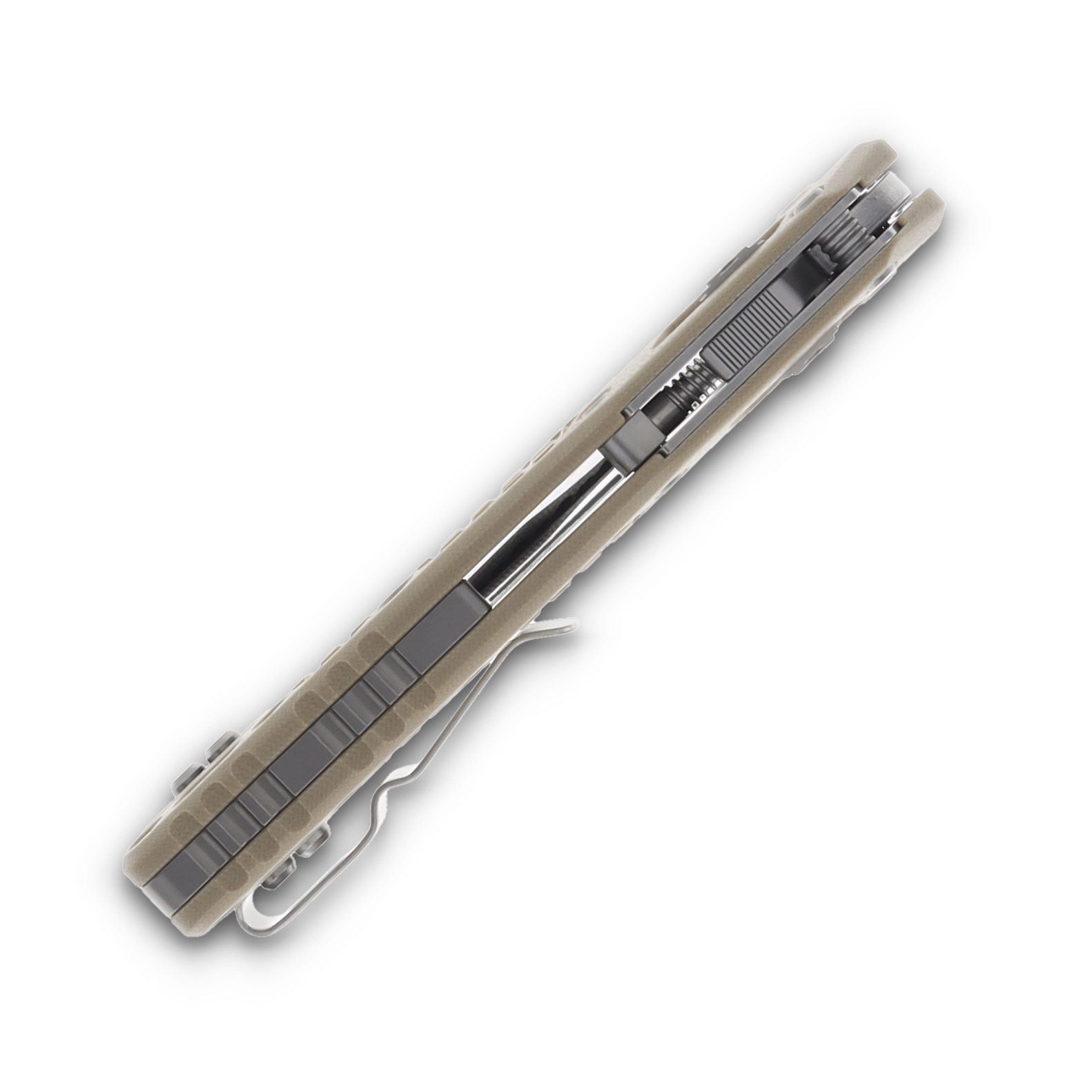 Microtech MSI Ram-Lok Frag Tan G-10 3.88in PS Stonewash Sheepsfoot Blade MT21011FRGTTA View 8