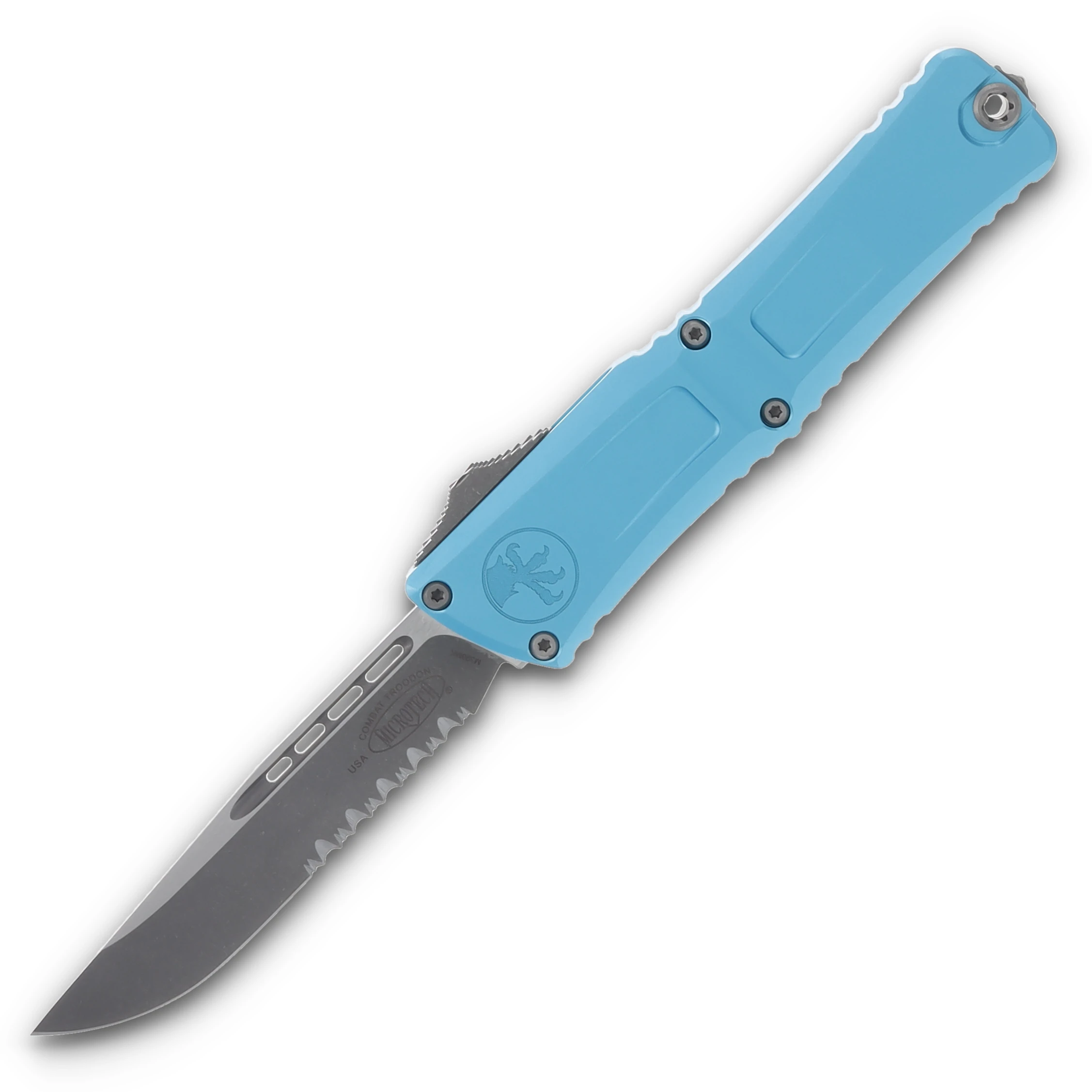 Microtech Combat Troodon Gen III S/E Partially Serrated Turquoise AUMT114311APTQ View 1