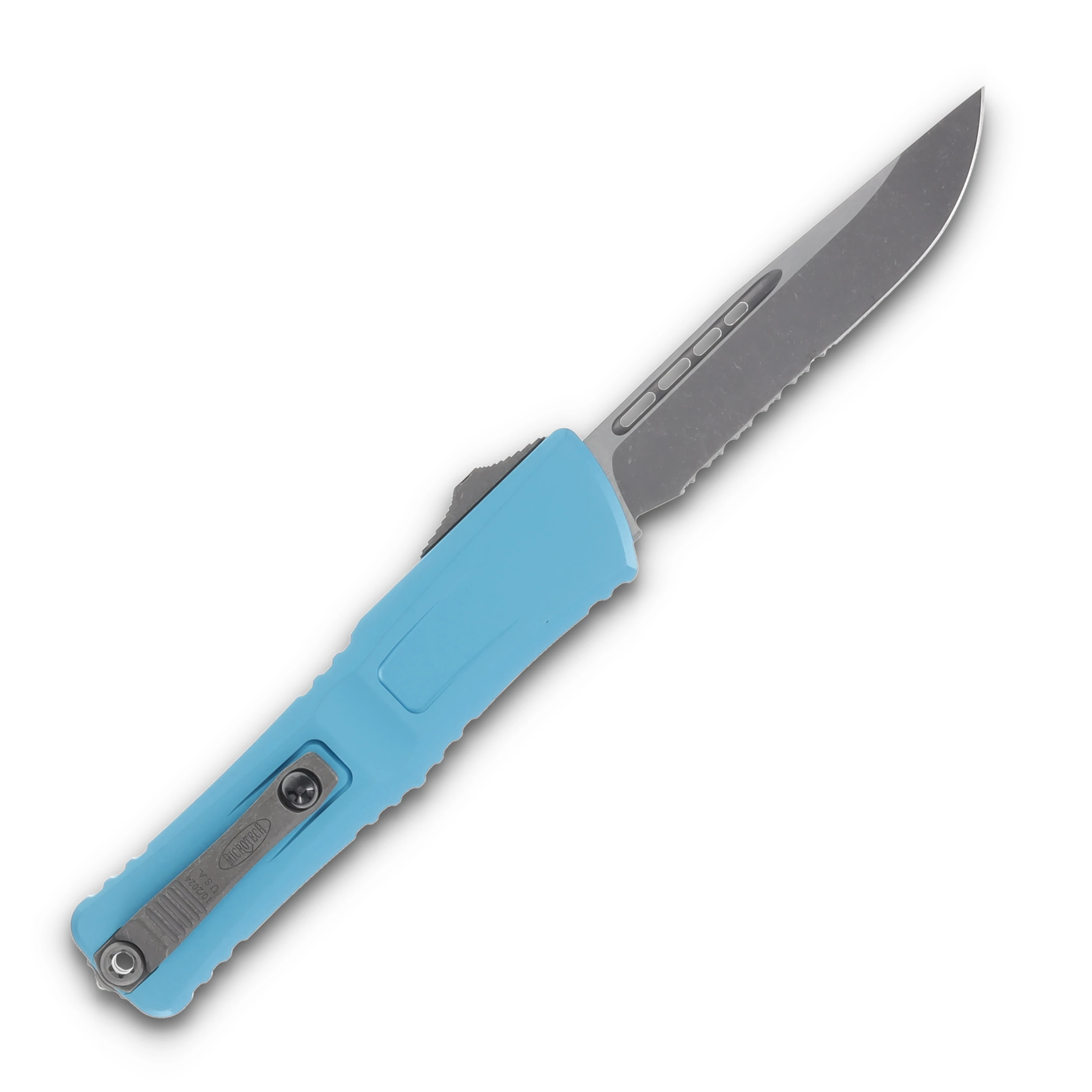 Microtech Combat Troodon Gen III S/E Partially Serrated Turquoise AUMT114311APTQ View 2