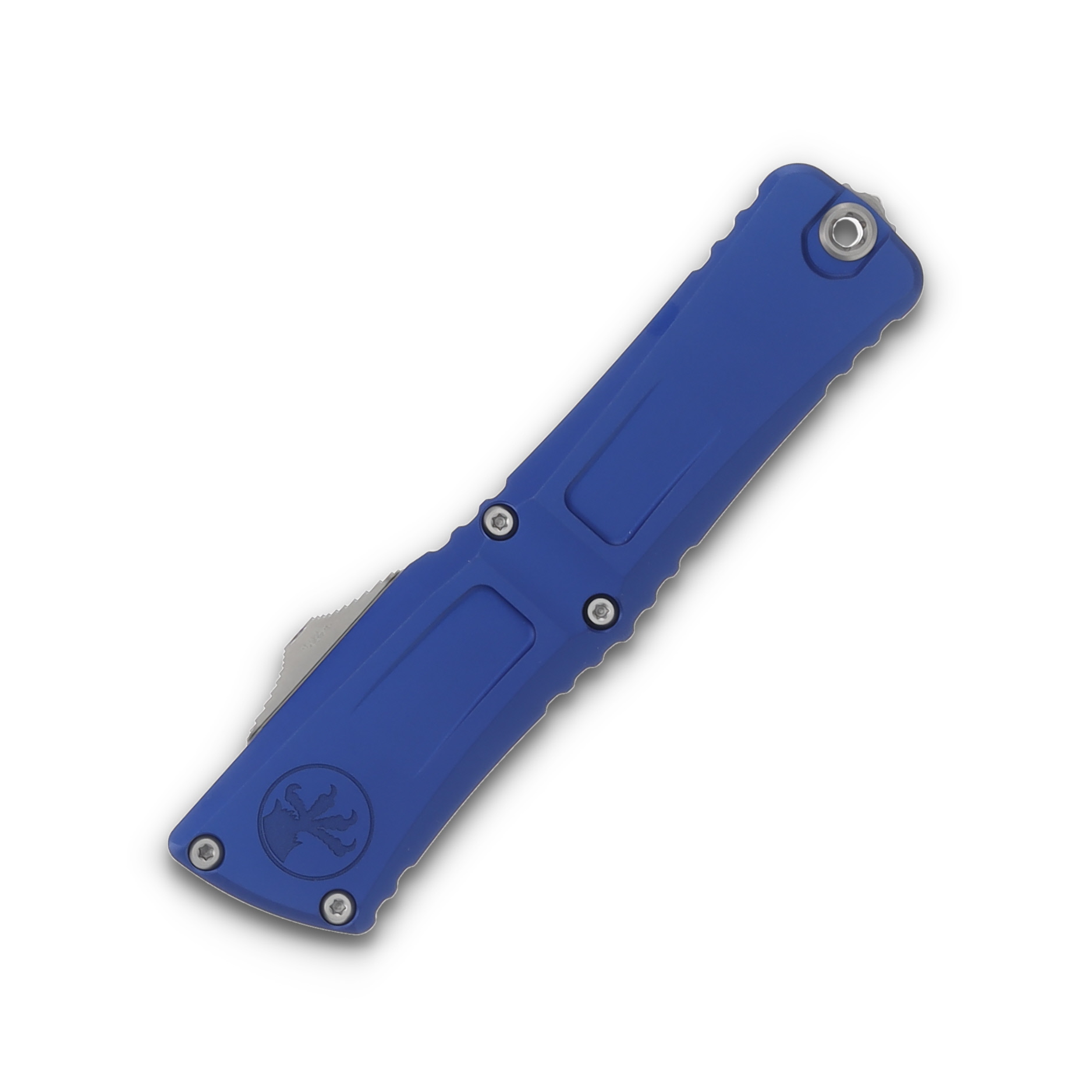 Microtech Combat Troodon Gen III D/E Stonewash Partially Serrated Navy AUMT114211NA View 3
