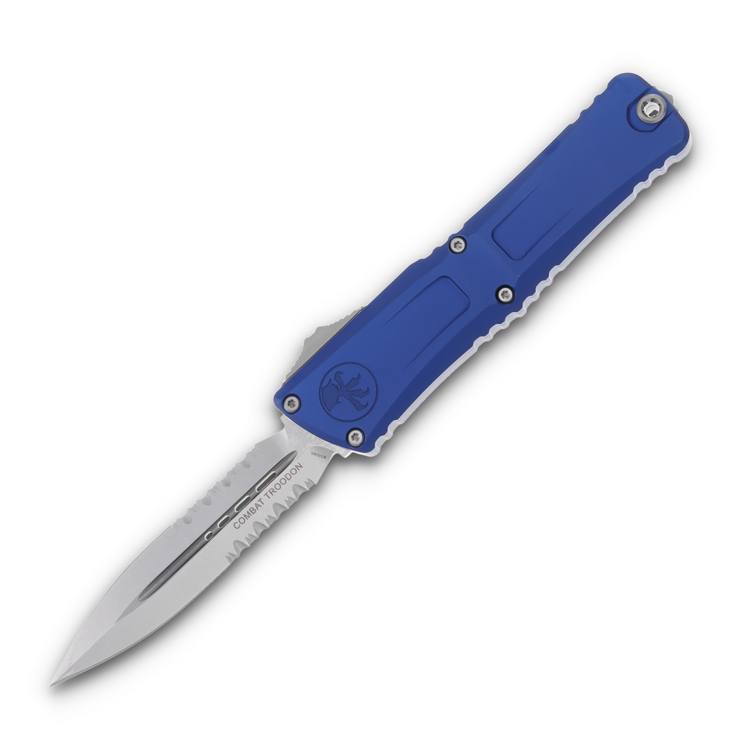 Microtech Combat Troodon Gen III D/E Stonewash Partially Serrated Navy AUMT114211NA View 1
