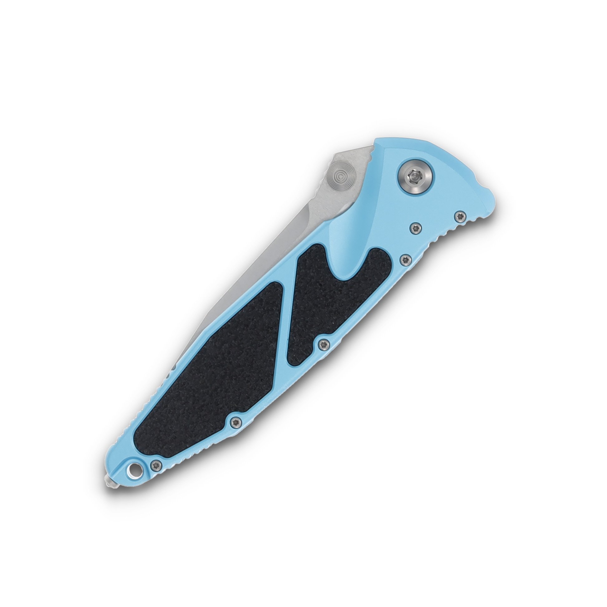 Microtech Socom Elite Turquoise 4in Stonewash Plain Clip Point Blade MT16010TQ View 5