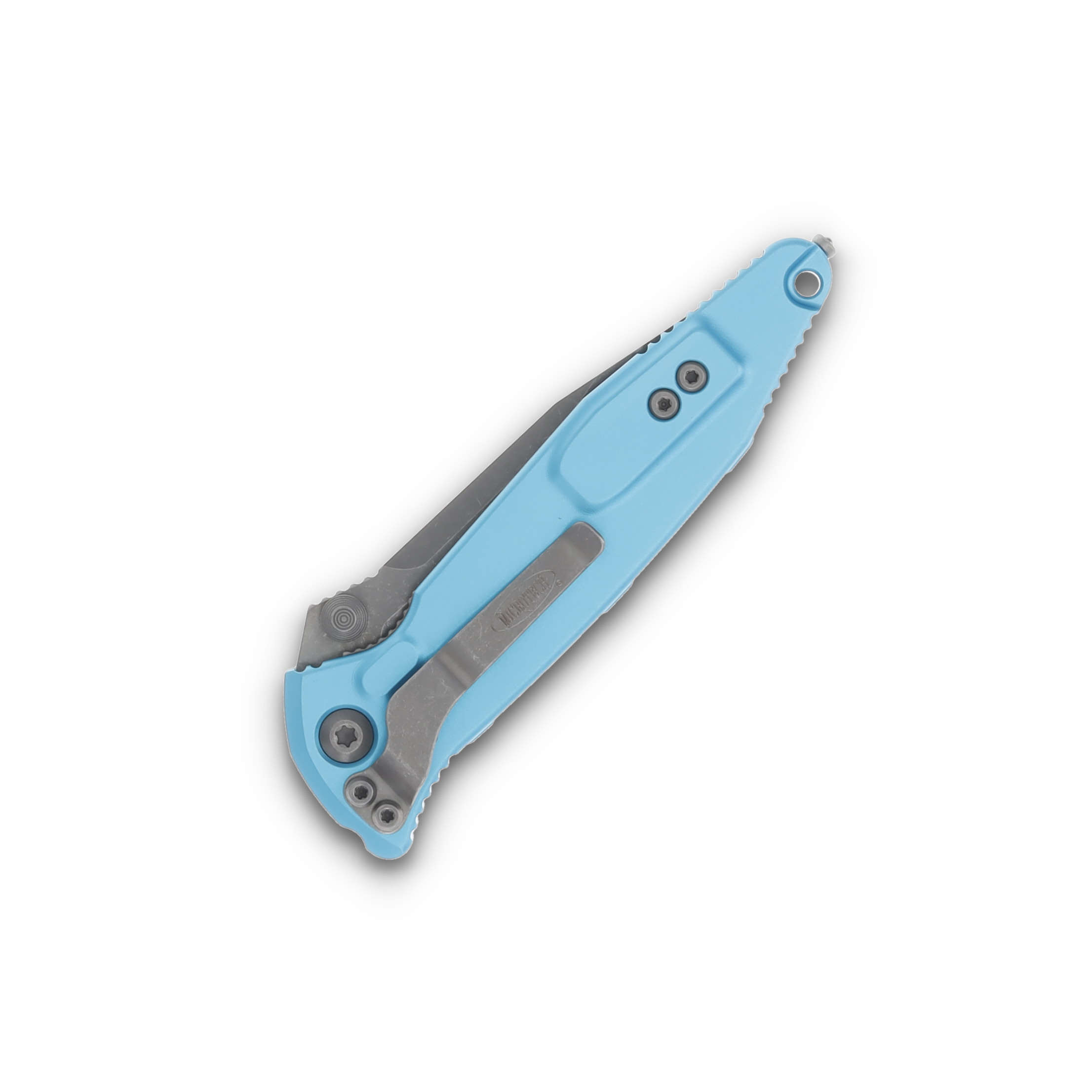 Microtech Socom Elite Turquoise 4in Part Serrated Apocalyptic Clip Point Blade MT16011APTQ View 6