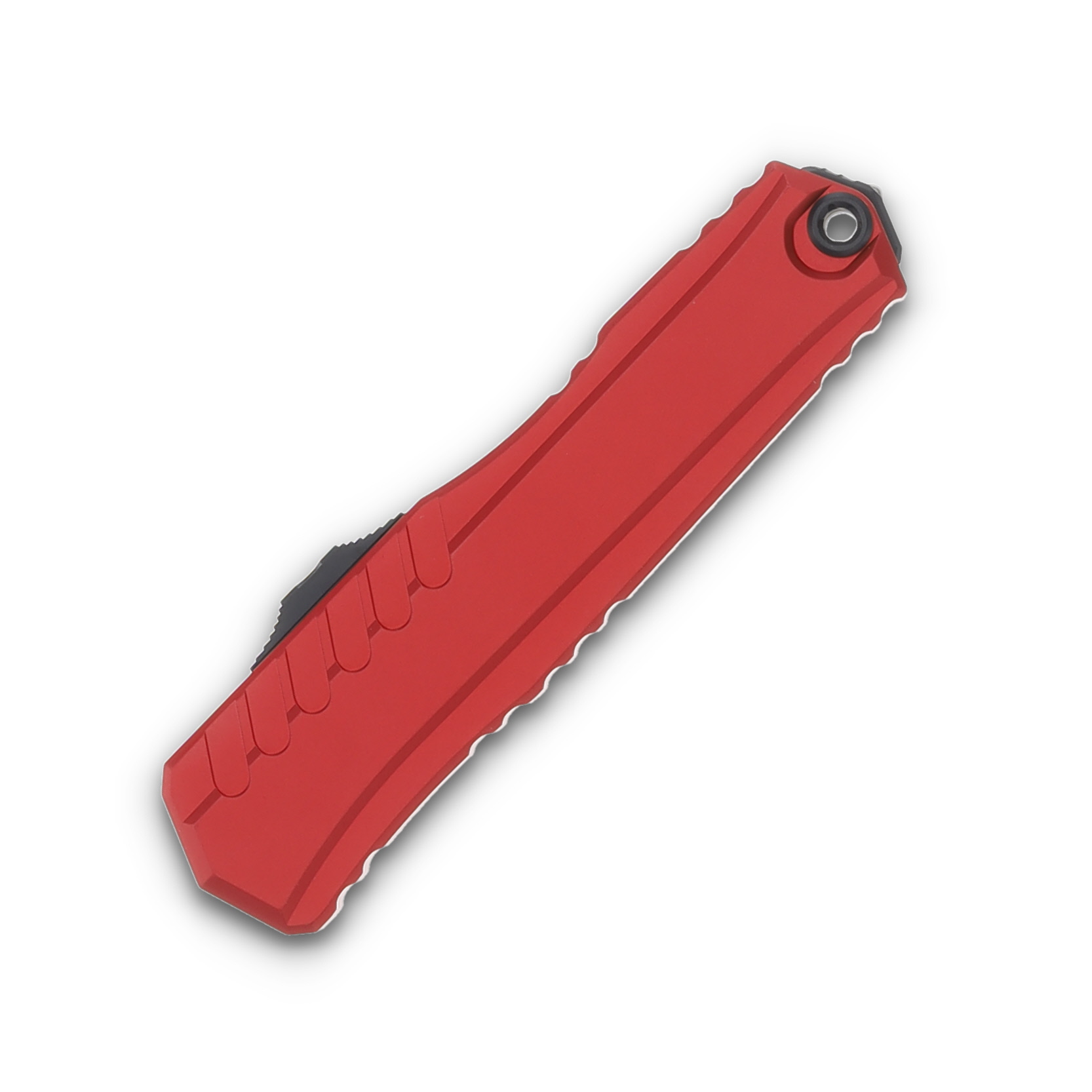 Microtech Cypher II D/E Black Partially Serrated Red Aluminum AUMT12422RD View 3
