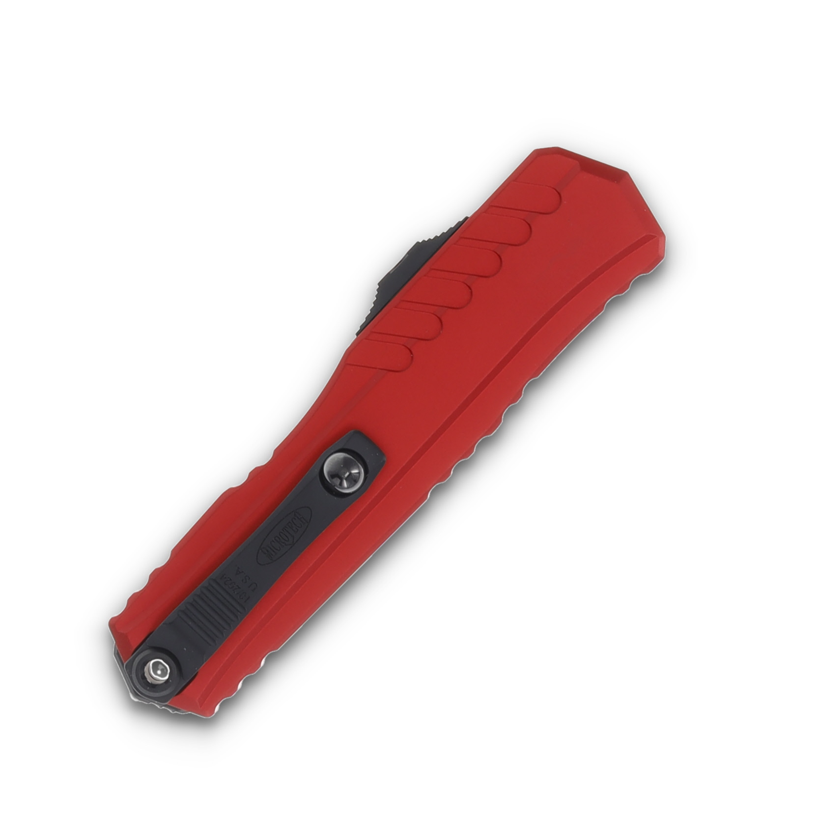 Microtech Cypher II D/E Black Partially Serrated Red Aluminum AUMT12422RD View 4