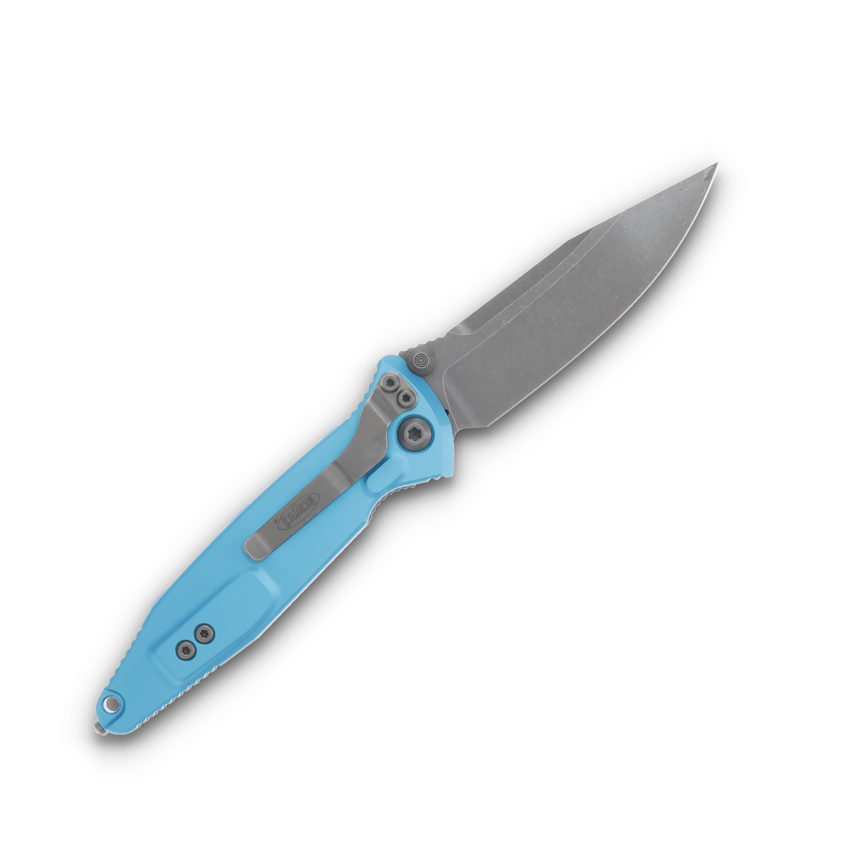 Microtech Socom Elite Turquoise 4in Apocalyptic Plain Clip Point Blade MT16010APTQ View 2