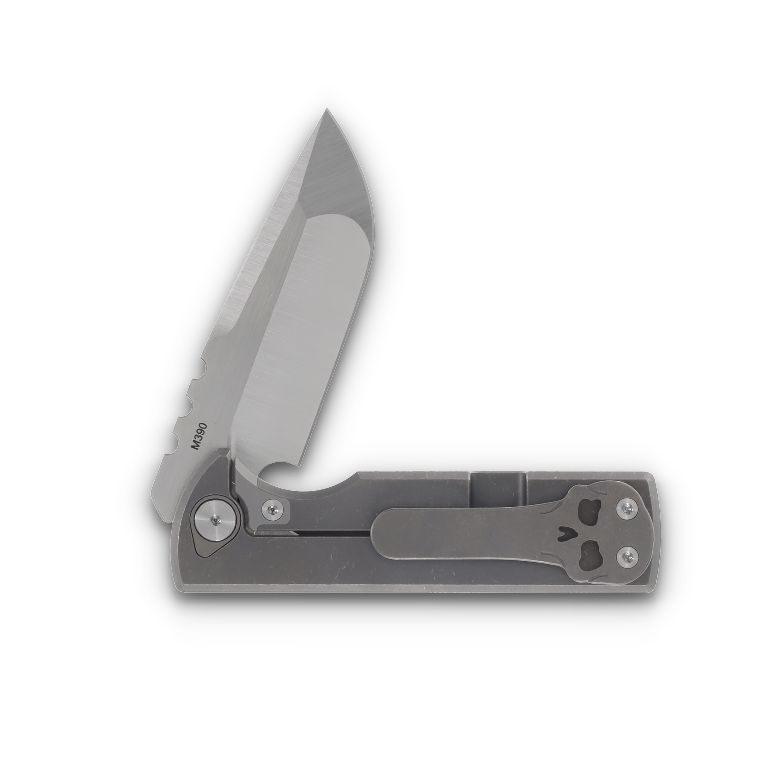 Chaves Knives Integral TAK Folding Knife 2.75in Plain Stonewash Titanium CK-1C1-1A1B-1AO View 3