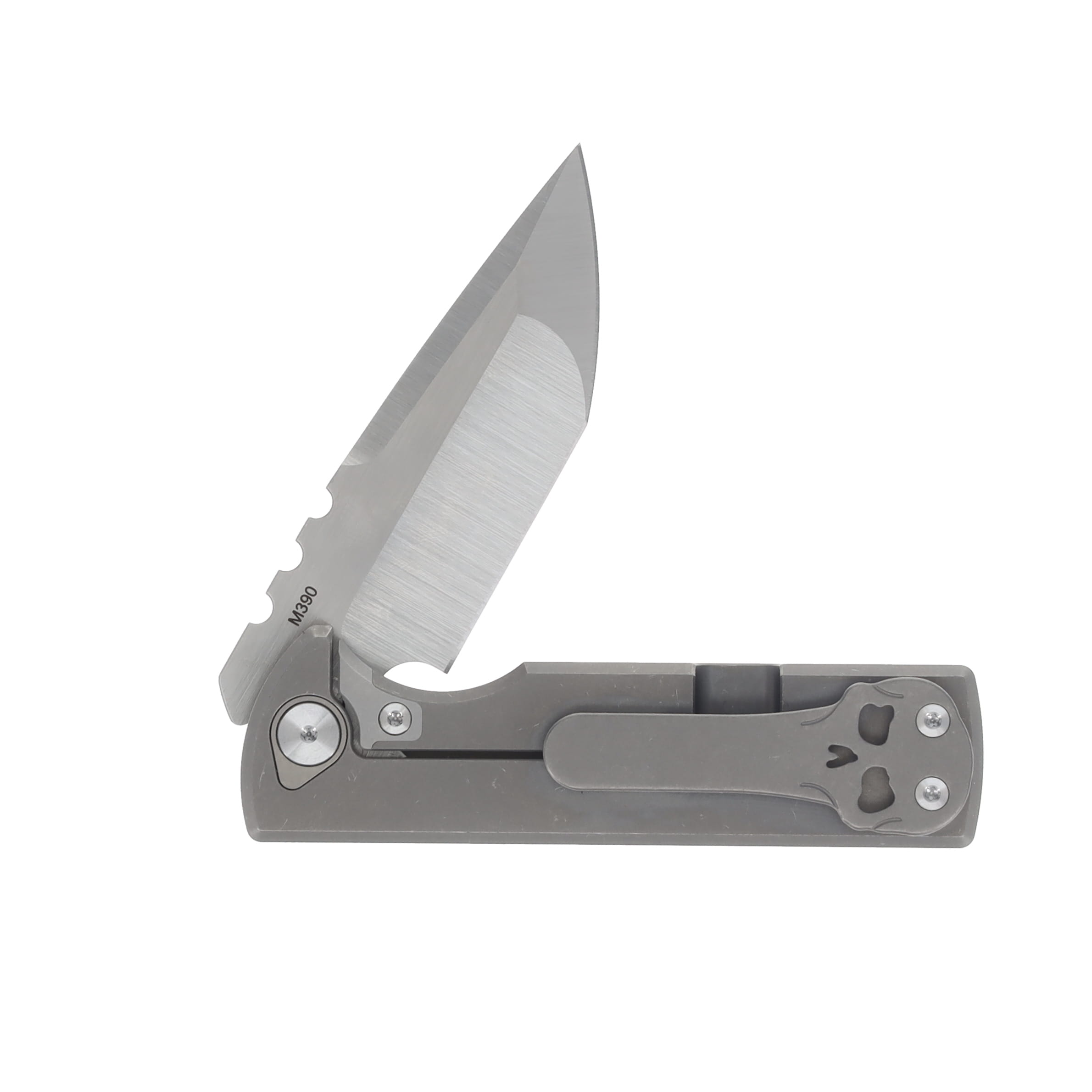 Chaves Knives Integral TAK Folding Knife 2.75in Plain Stonewash Titanium Tanto CK-1C1-2A1B-1AO View 4