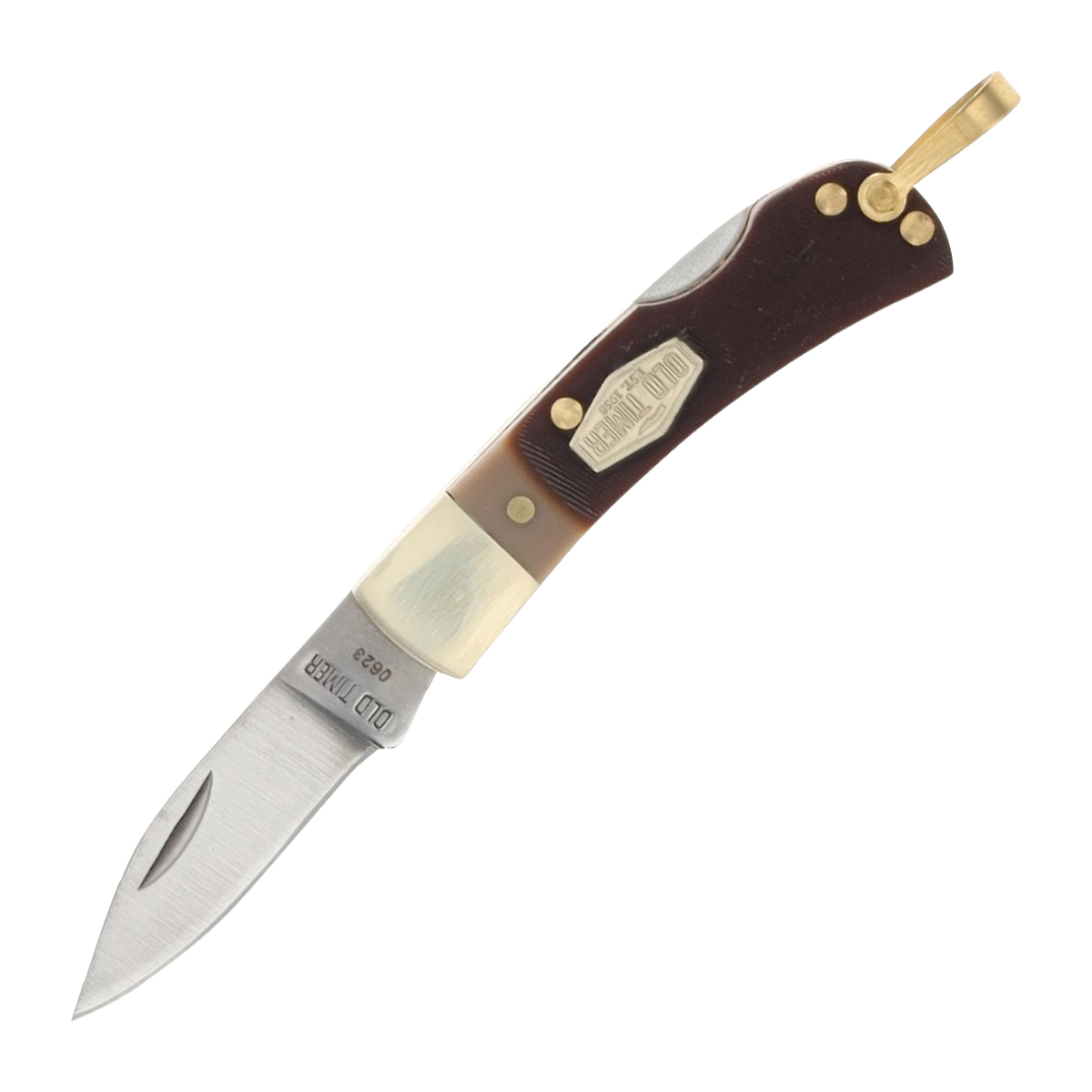 Old Timer 2 Pc Set Sharpfinger-Lockback Folder Brown Sawcut Delrin Handle Combo 1227067 View 6