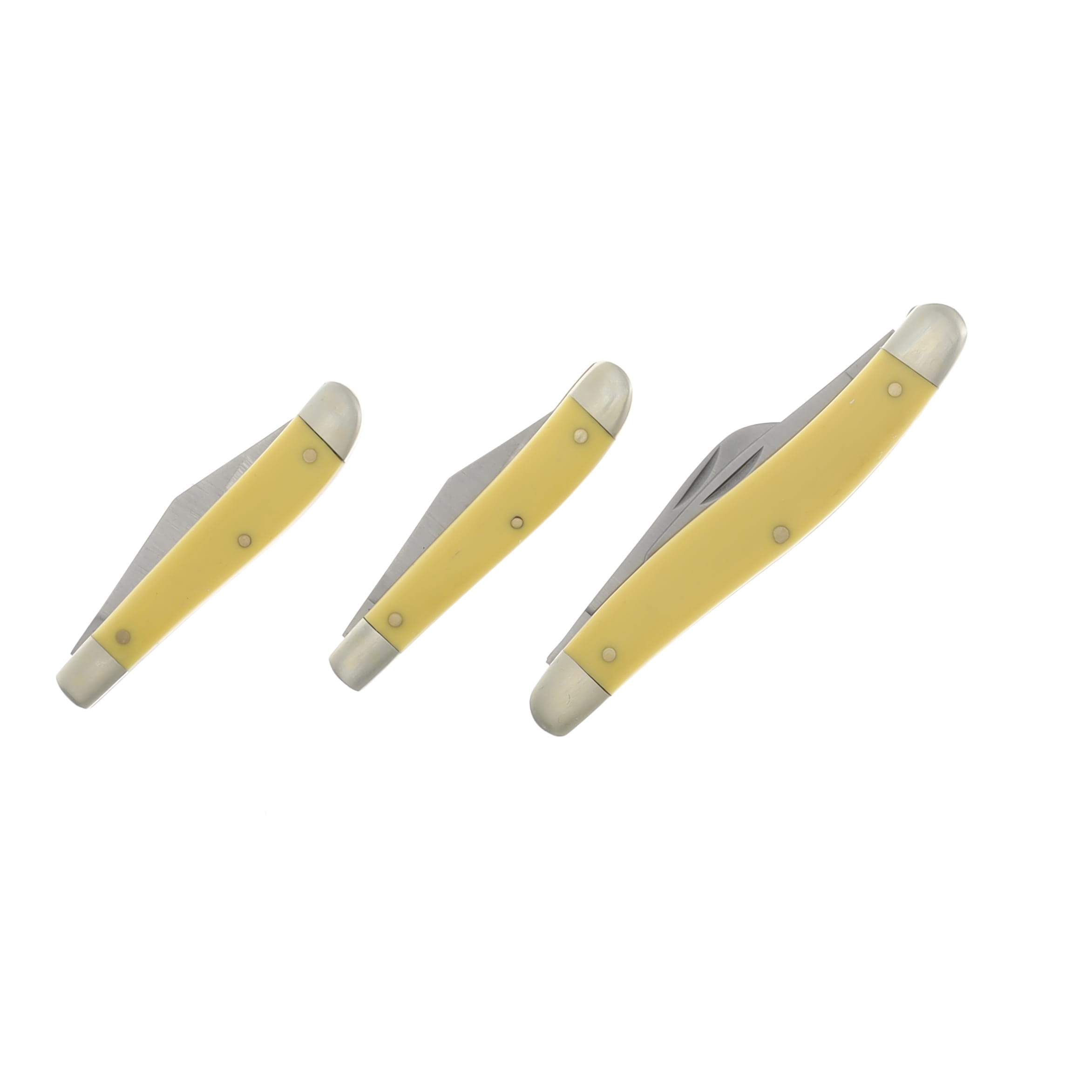 Old Timer 3 Pc Folding Knives Yellow Polymer Handle Combo 1227082 View 4