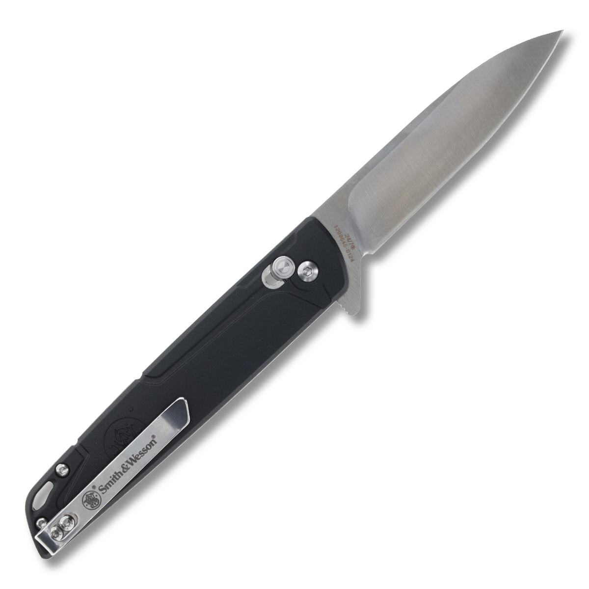Smith and Wesson 24/7 Crossbar Folding Knife 3.25in Satin Wharncliffe Blade 1205912 View 2