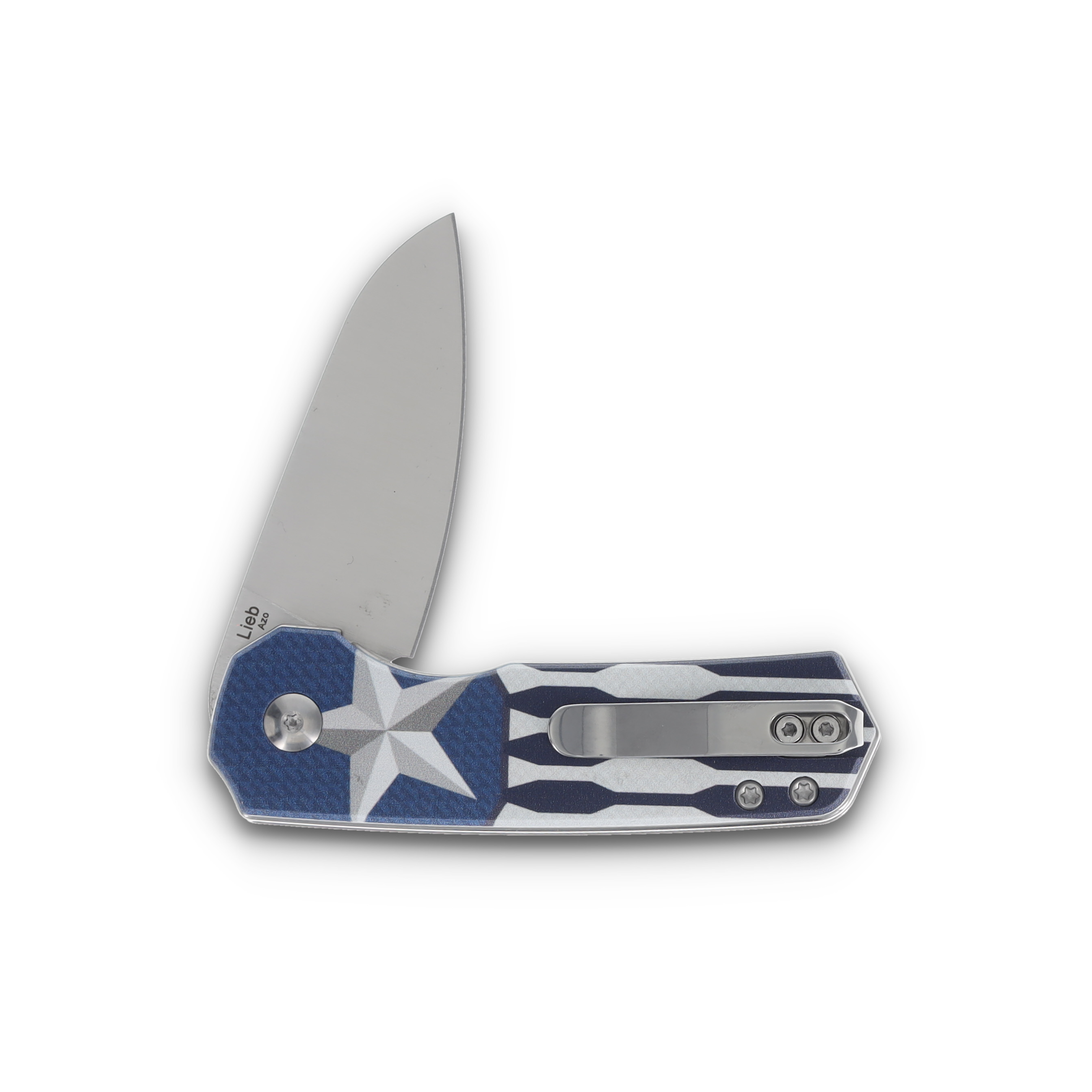 Kizer Lieb SMKW Exclusive Freedom Folding Knife 2.98in UV Printed Aluminum V2541E6CA2 View 4
