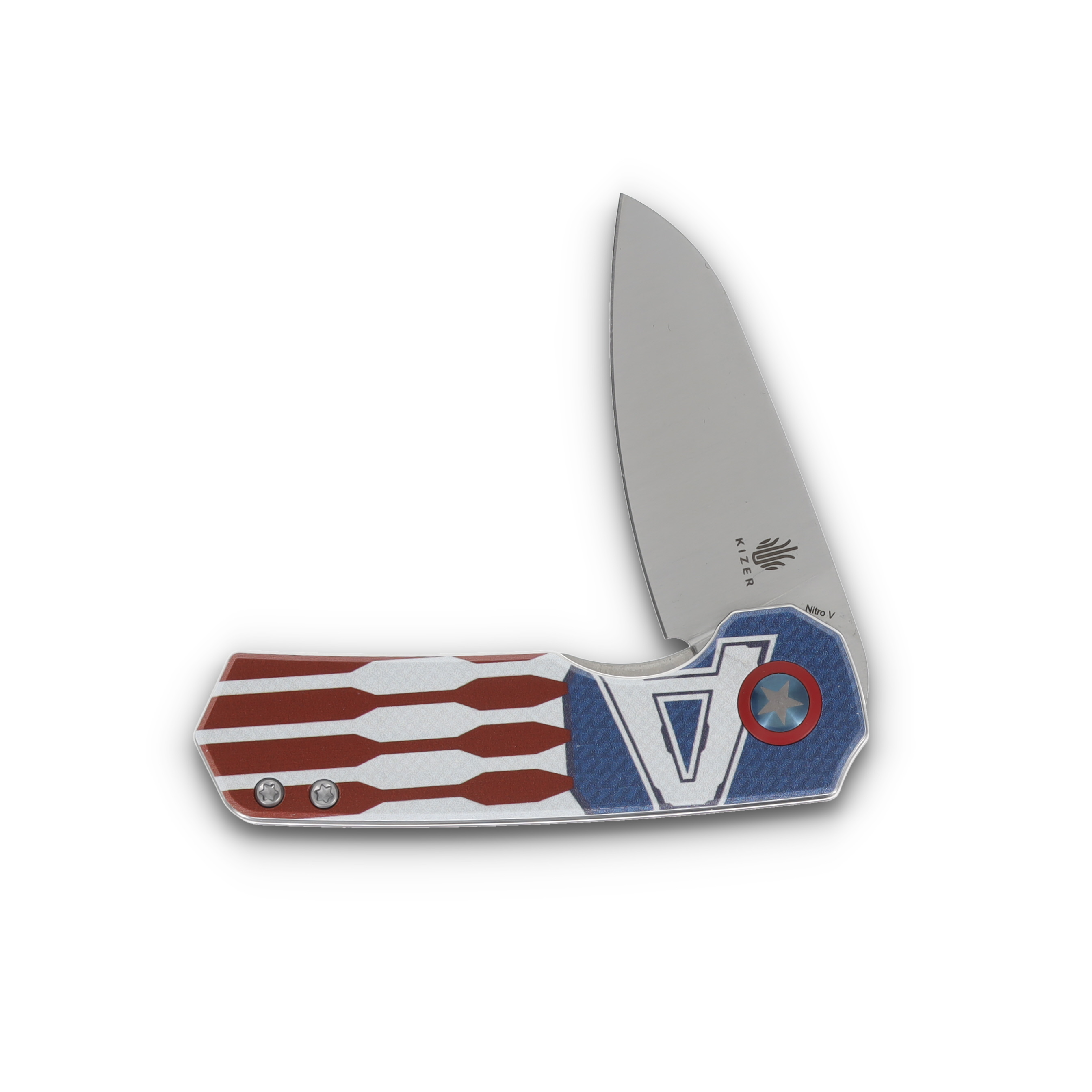 Kizer Lieb SMKW Exclusive Freedom Folding Knife 2.98in UV Printed Aluminum V2541E6CA2 View 3
